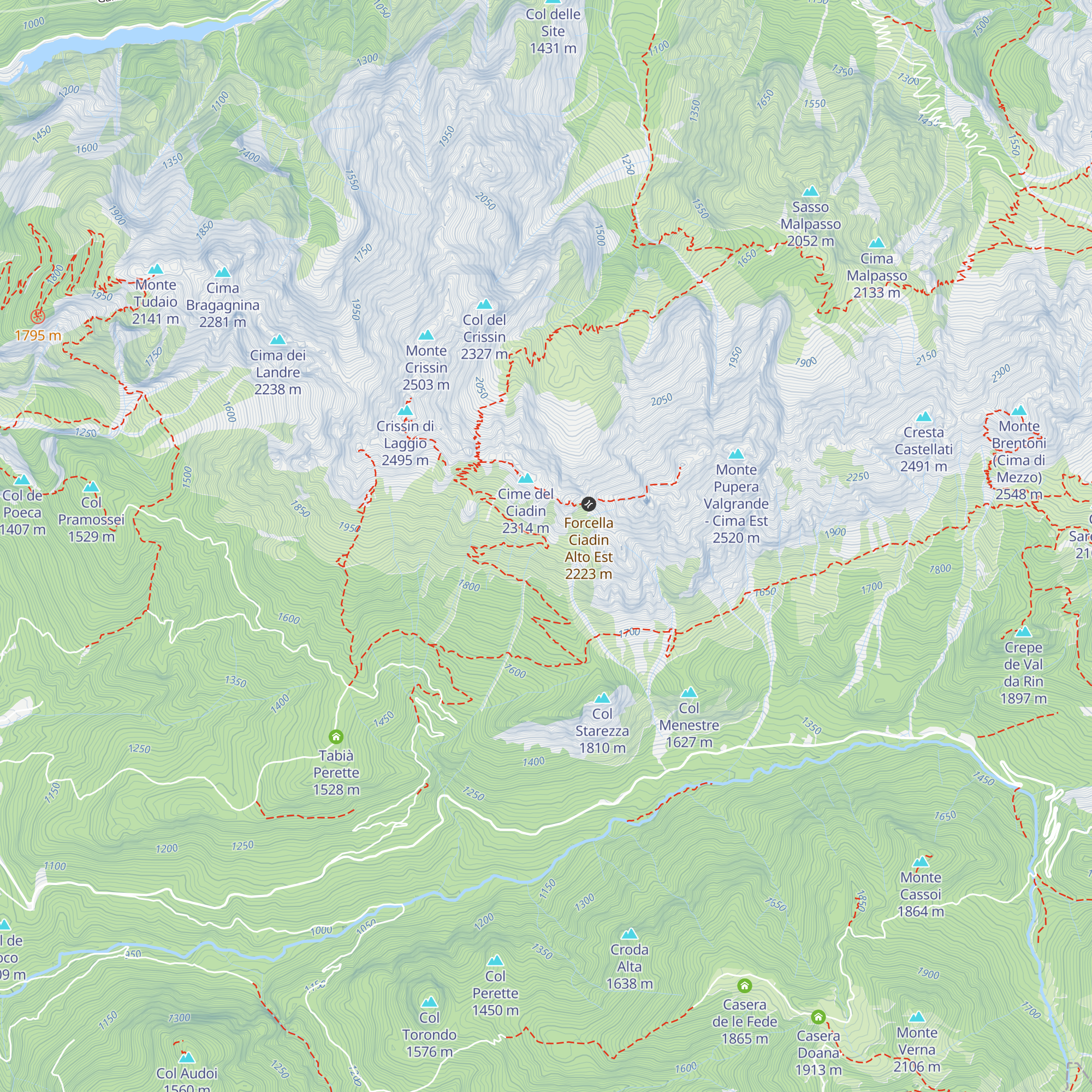 Bivacco Giovanni Spagnolli map