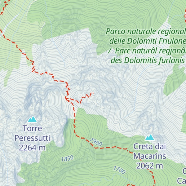 Map of Cima Urtisiel Est