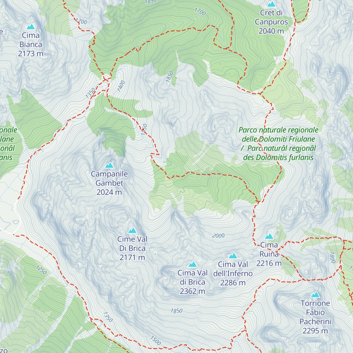 Bivacco Cason di Brica map