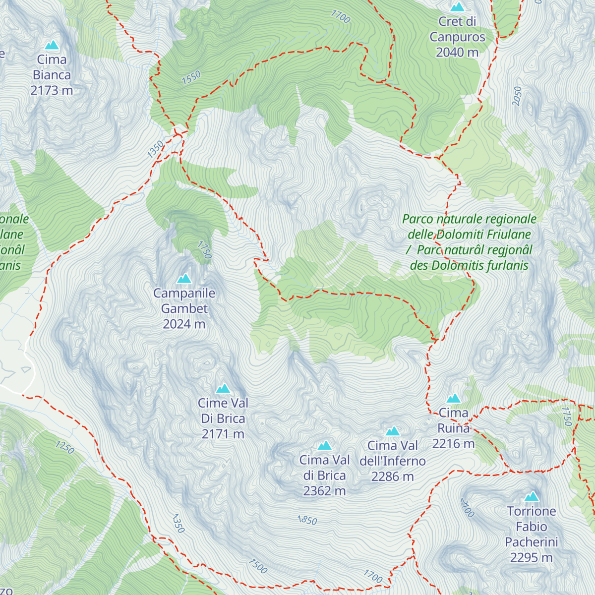 Bivacco Cason di Brica map
