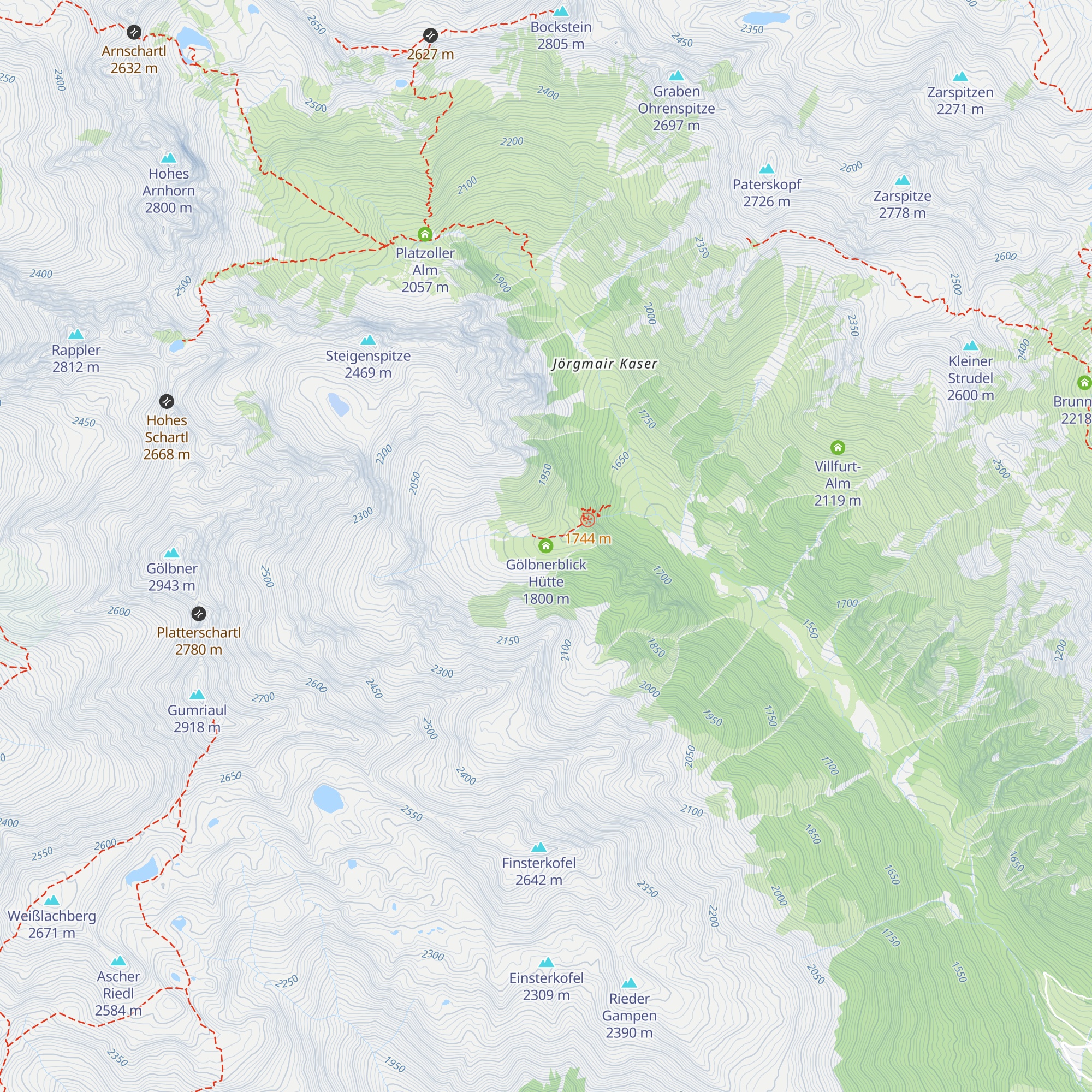 Gölbnerblick Hütte map