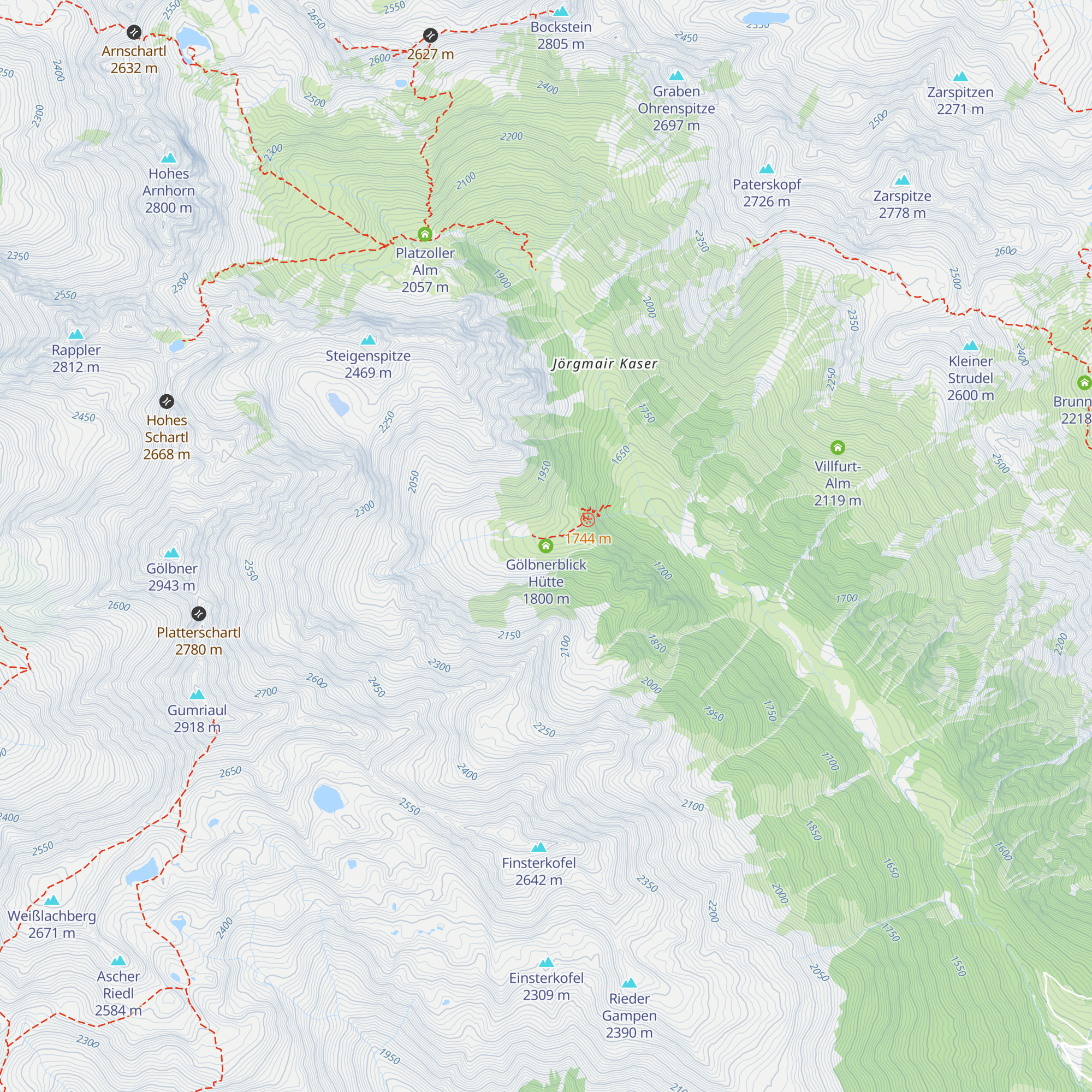 Gölbnerblick Hütte map