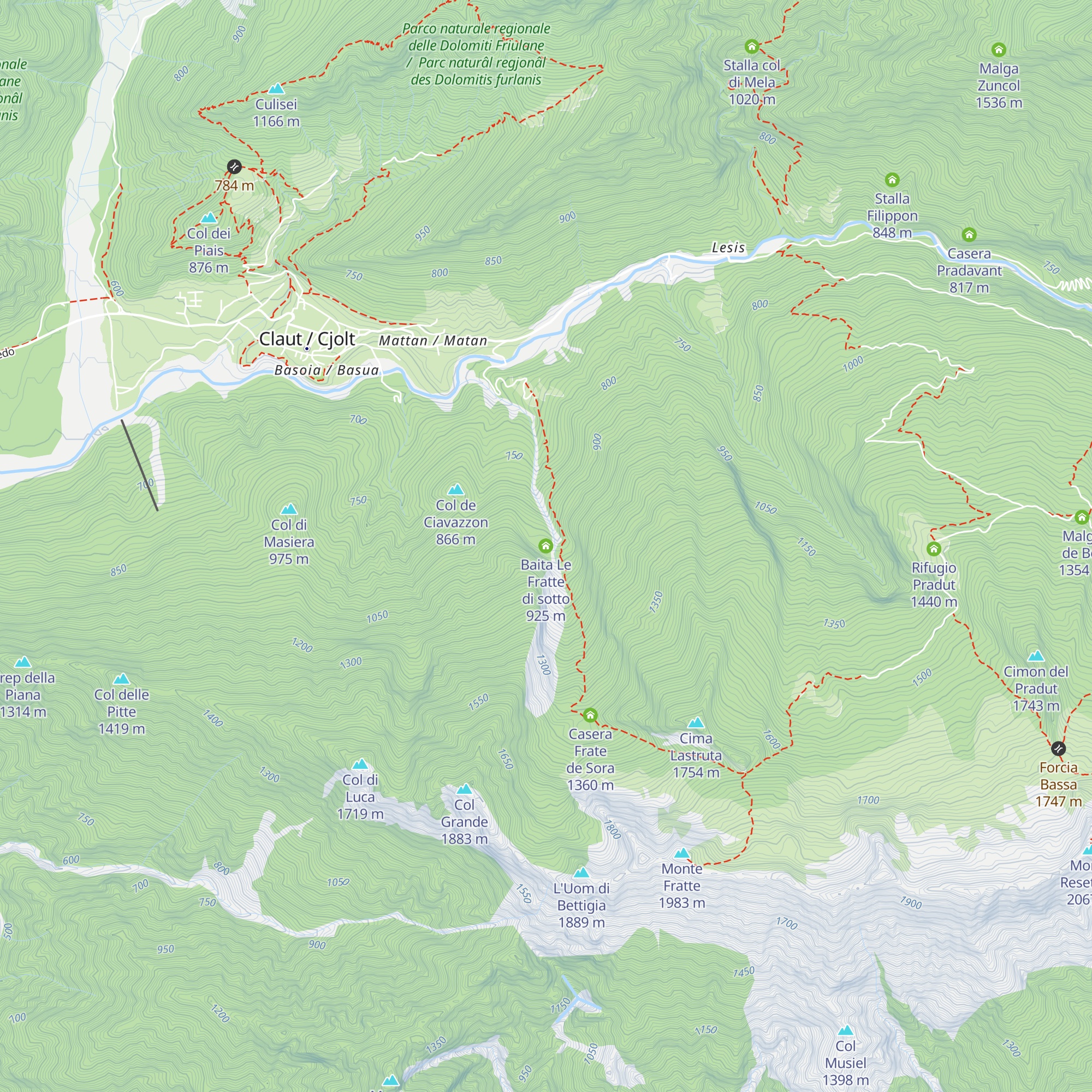 Baita Le Fratte di sotto map
