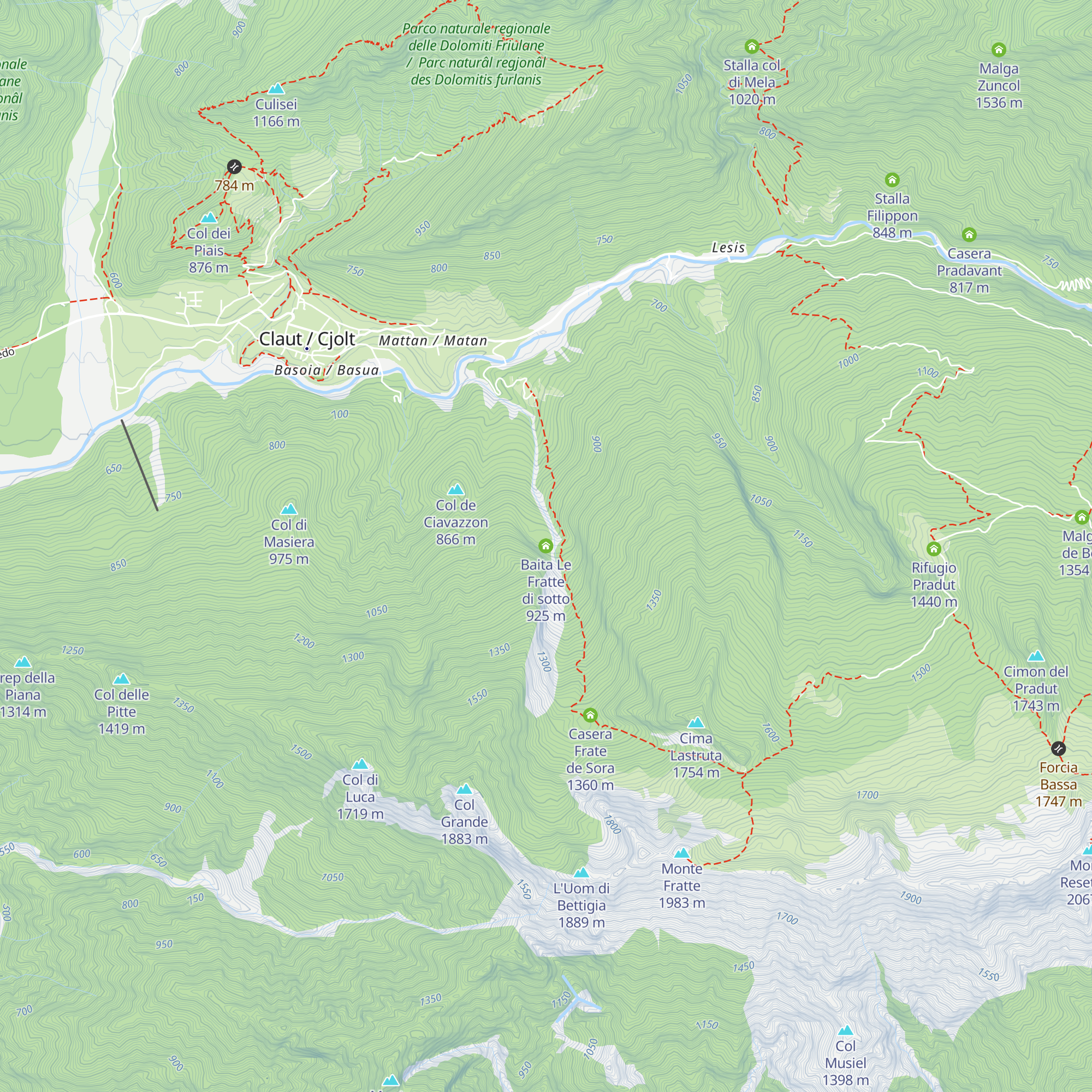 Baita Le Fratte di sotto map