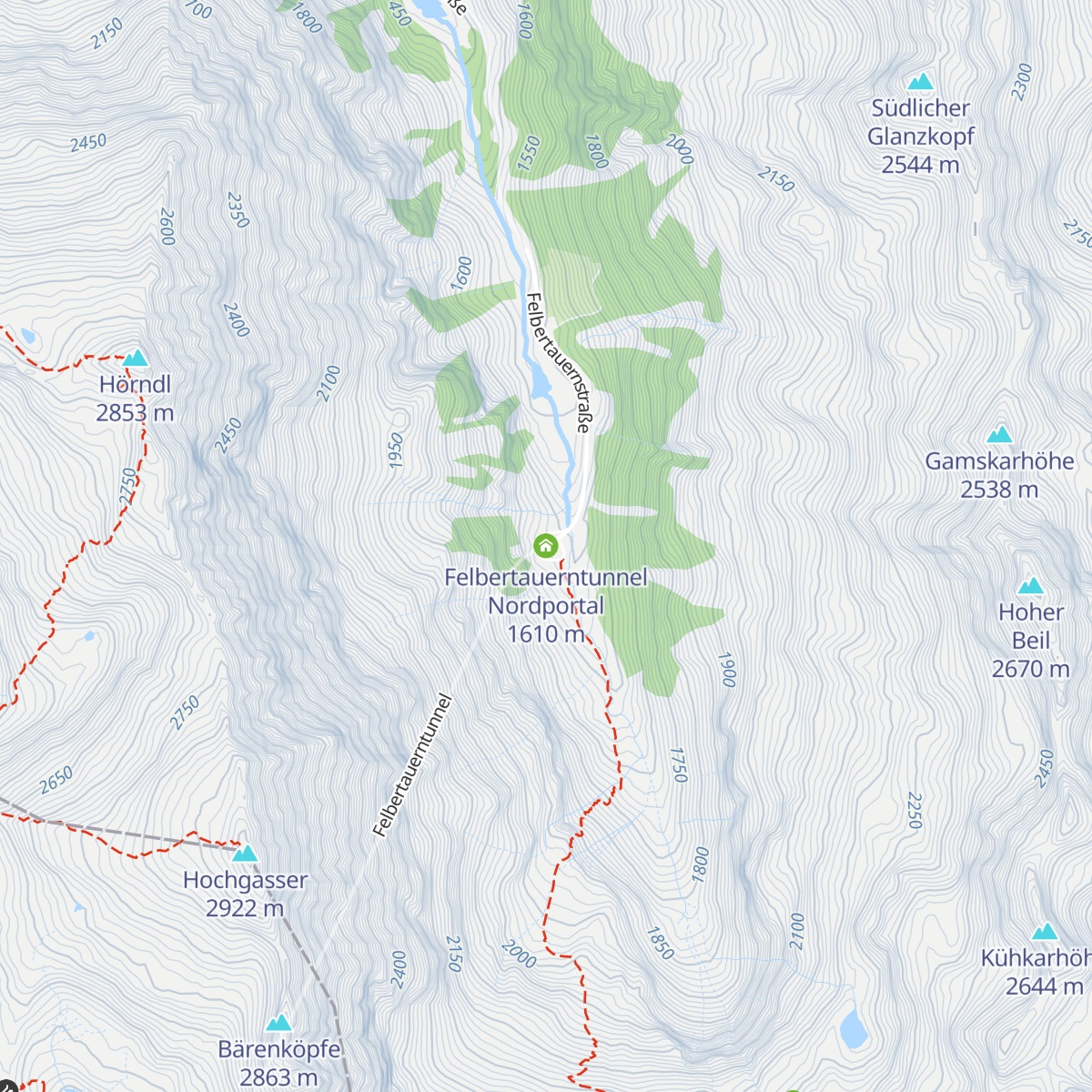 Felbertauerntunnel Nordportal map