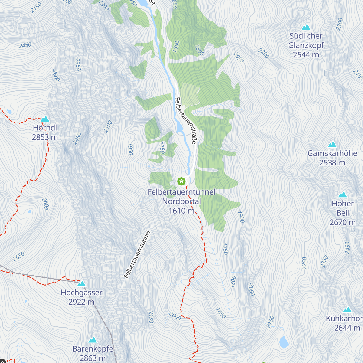 Felbertauerntunnel Nordportal map