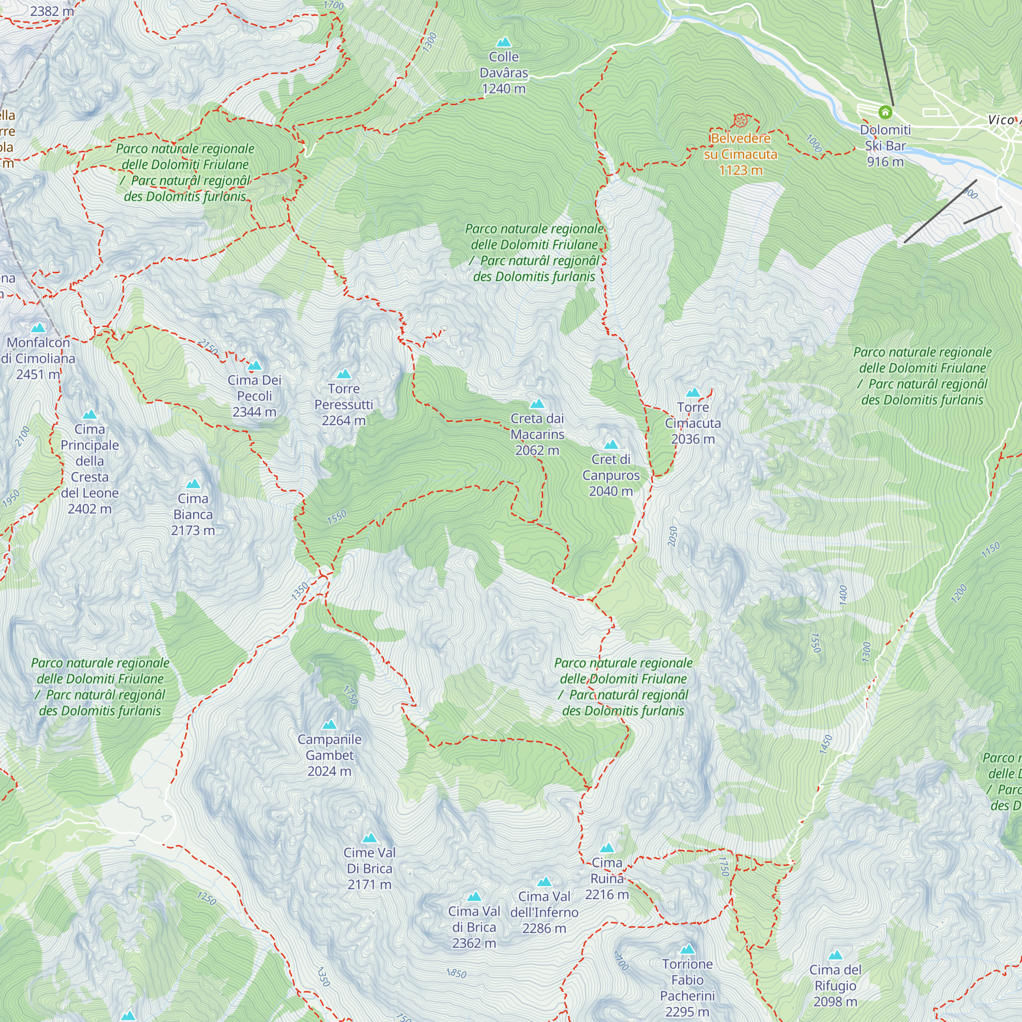 Ricovero Casera Valbinon (Valmenon) map