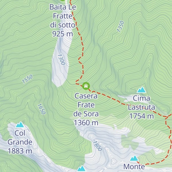 Map of Casera Frate de Sora