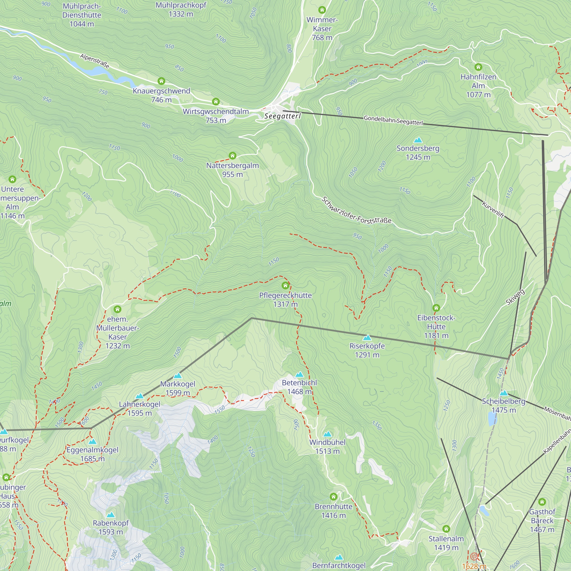 Pflegereckhütte map