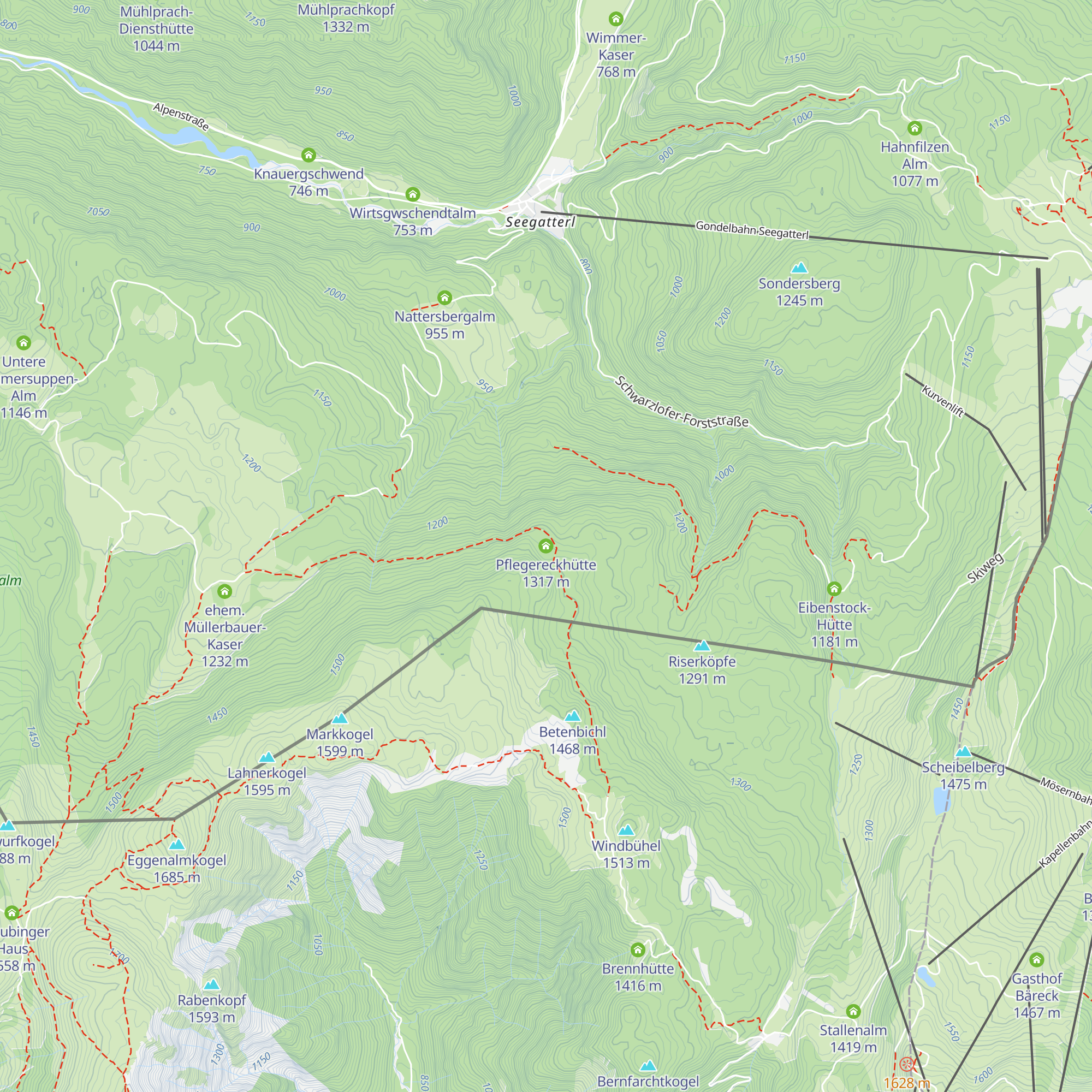 Pflegereckhütte map