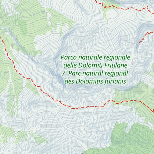 Map of Punta Ovest della Croda Pramaggiore