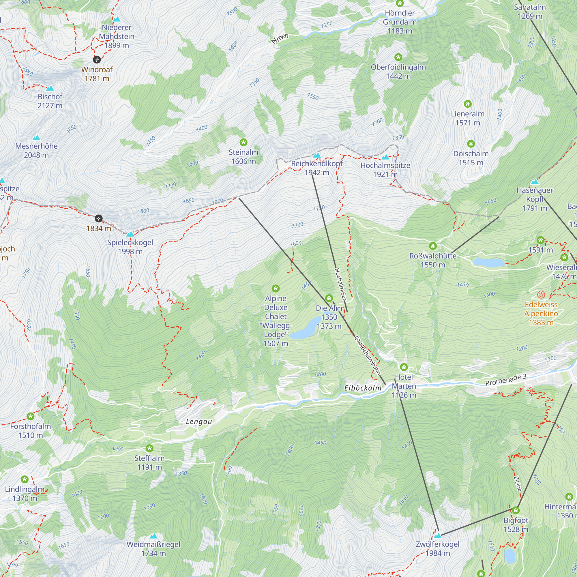 Wallegalm - Megaalm map