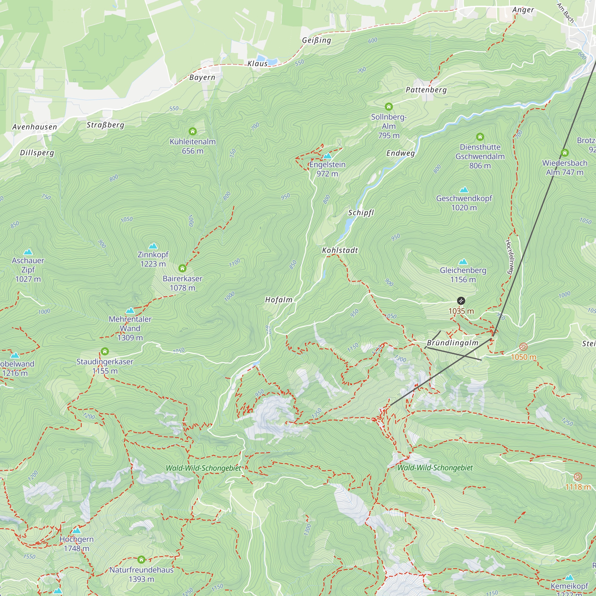 Menkenböden-Diensthütte map