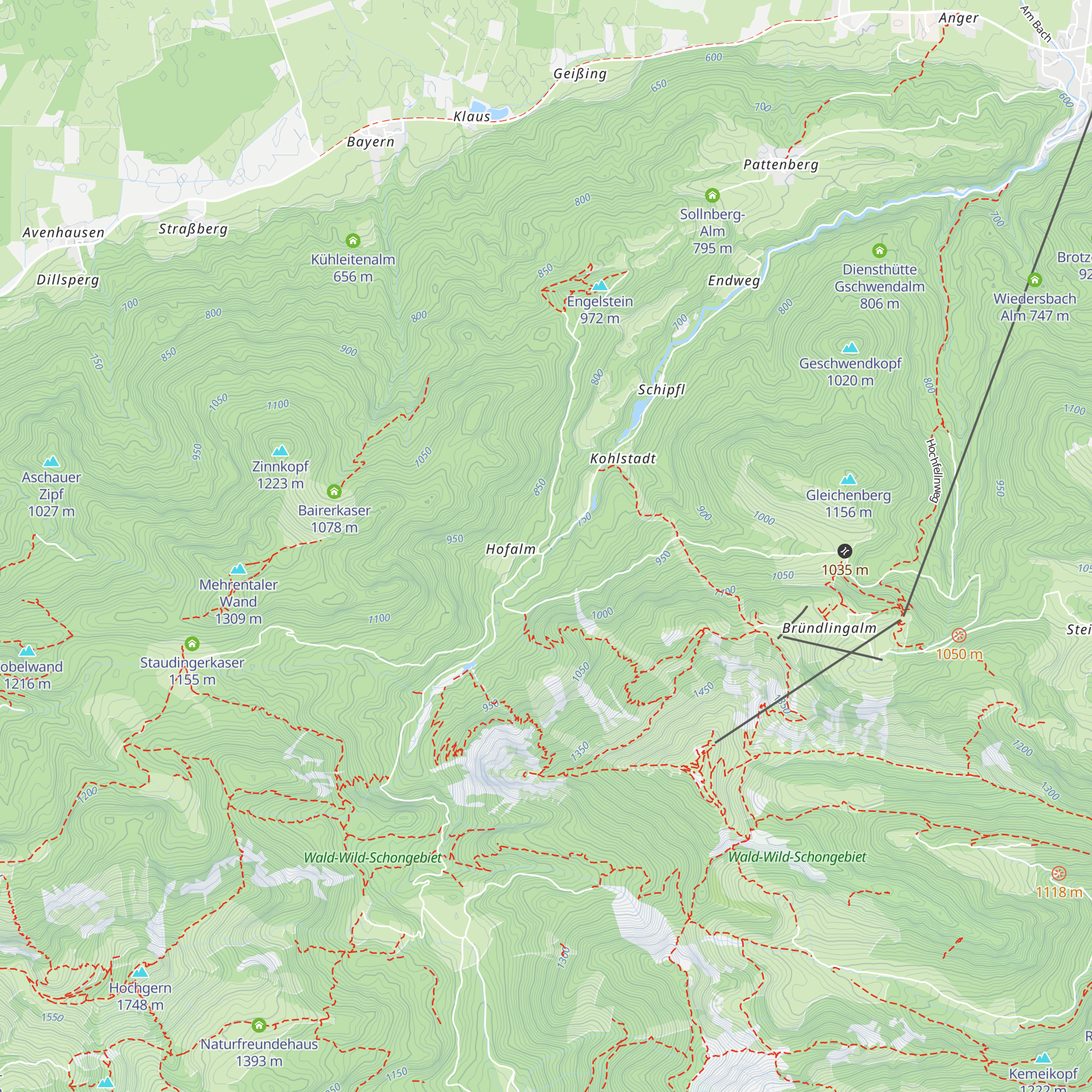 Menkenböden-Diensthütte map