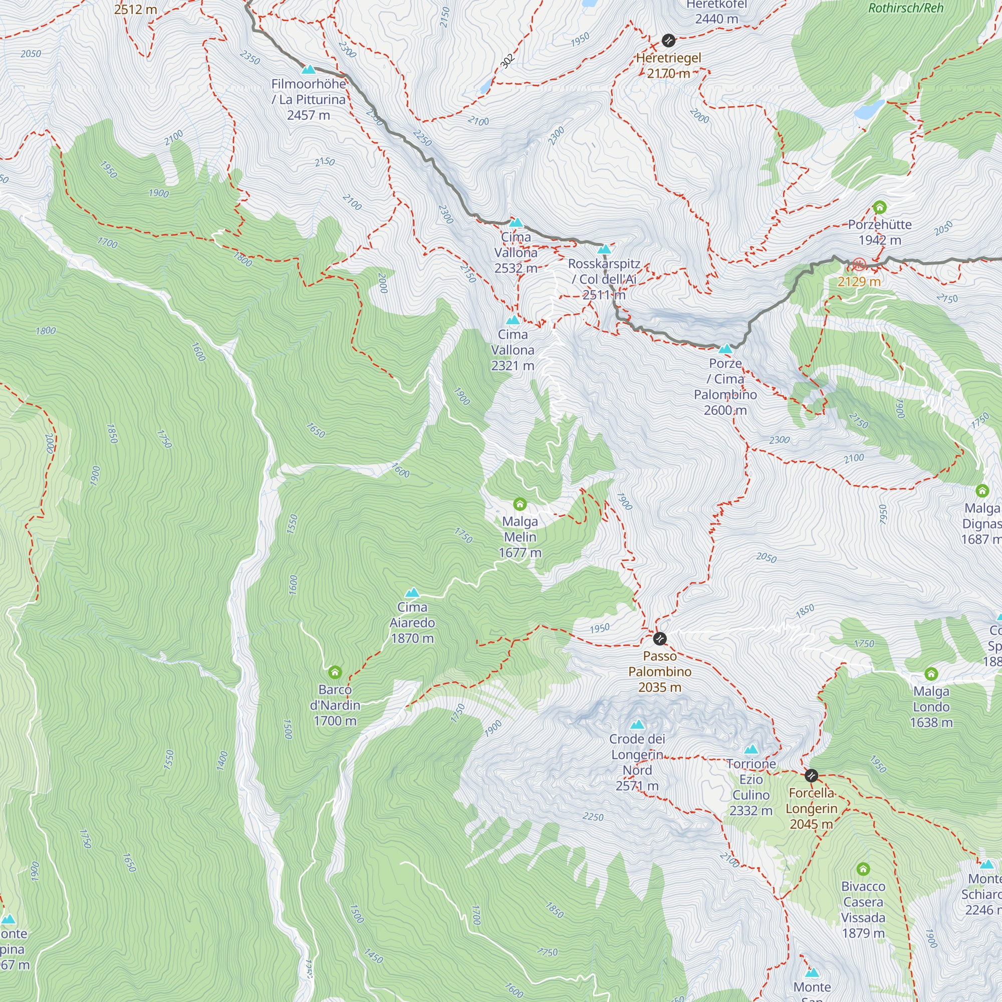 Rifugio Enel Venezia map