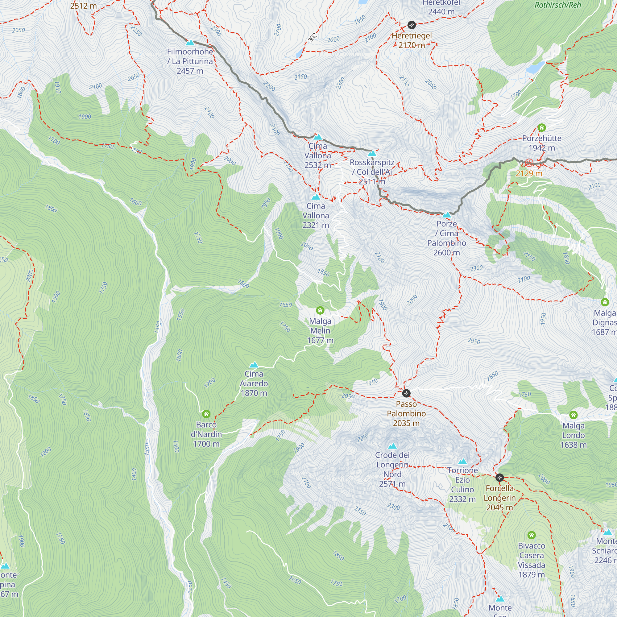 Rifugio Enel Venezia map