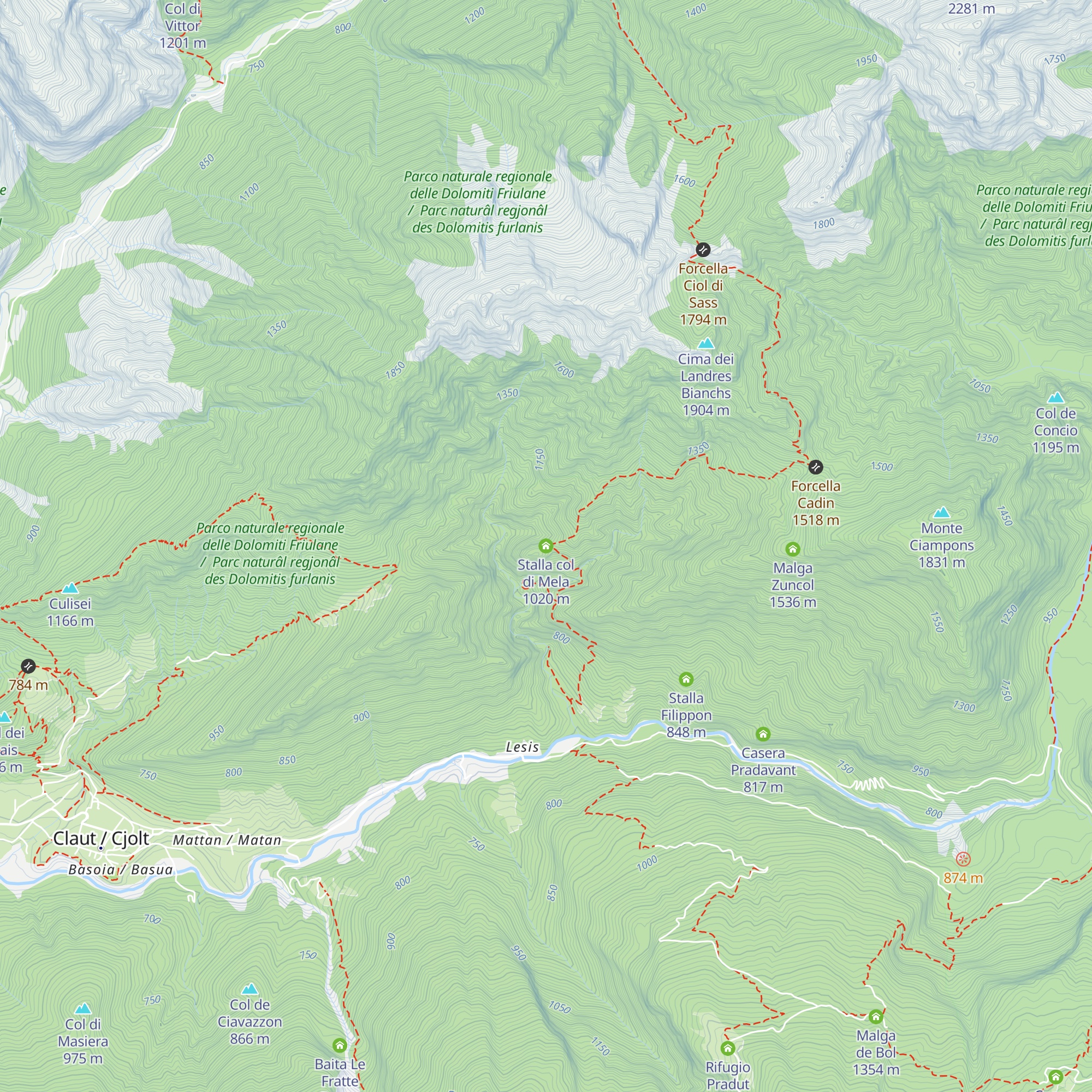 Stalla col di Mela map