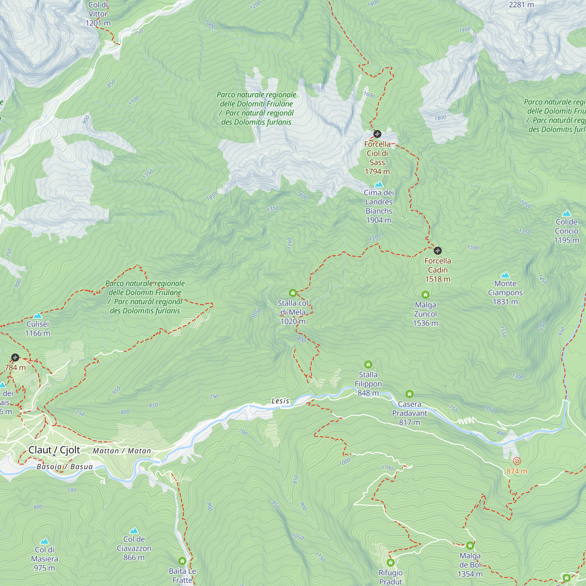 Stalla col di Mela map