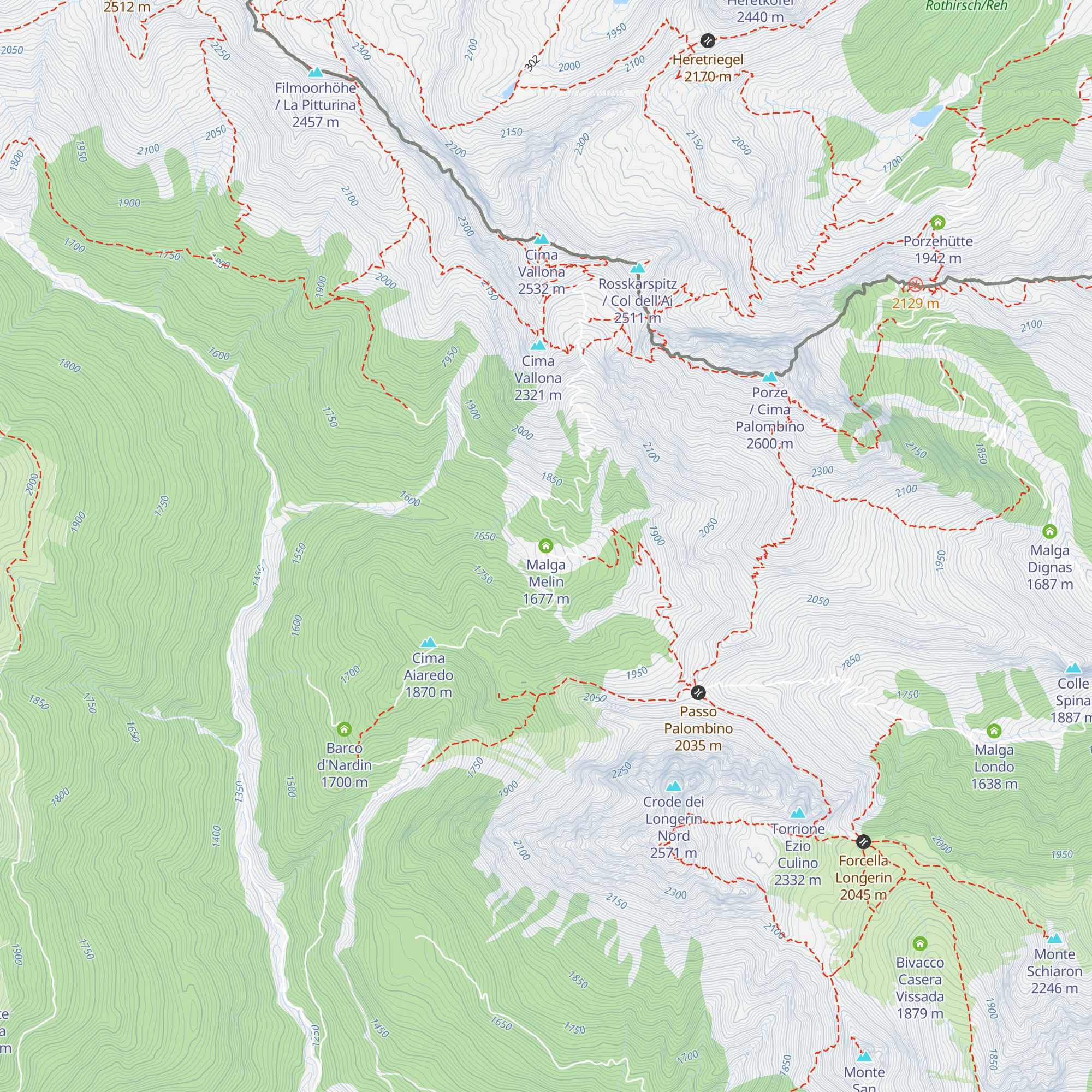 Malga Melin map