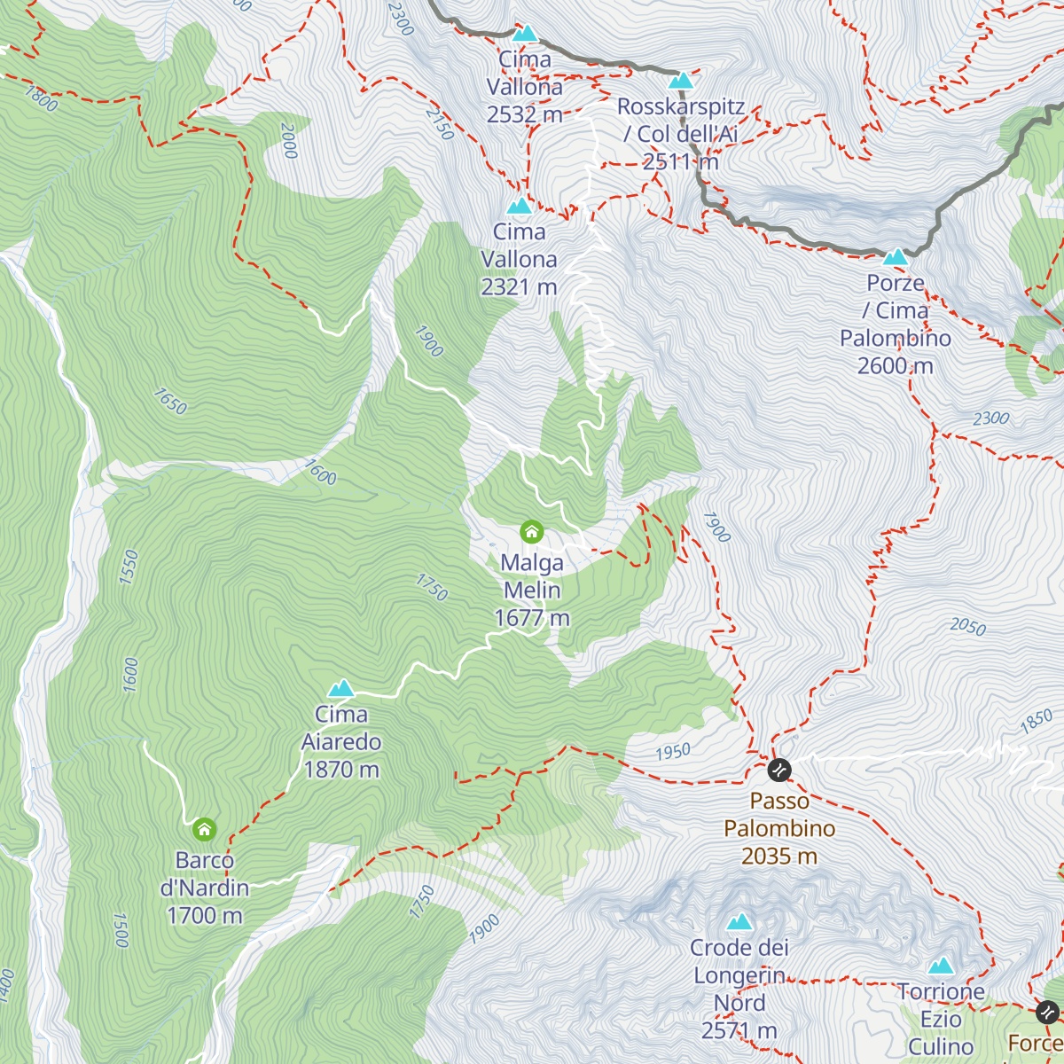 Malga Melin map