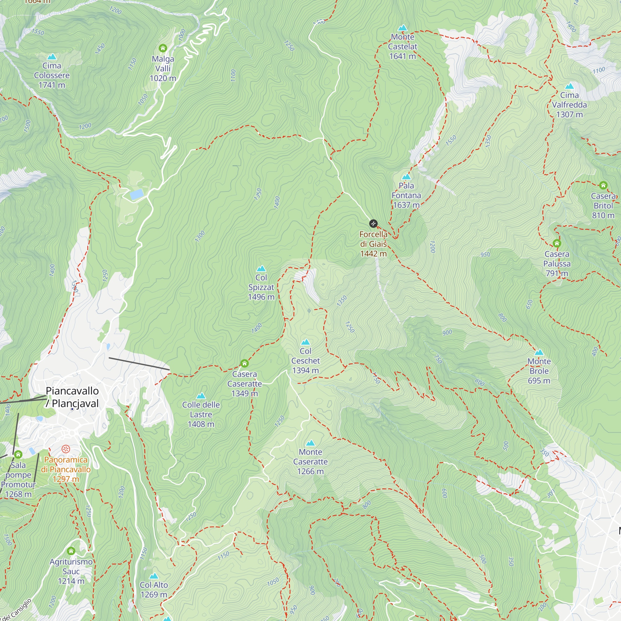 Casera di Valfredda map