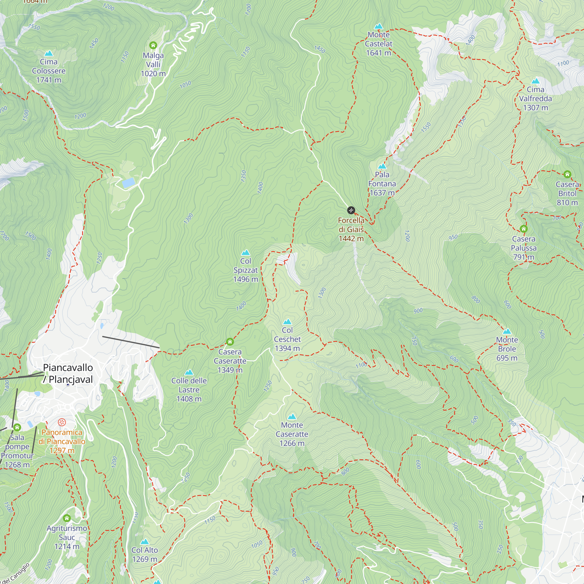 Casera di Valfredda map