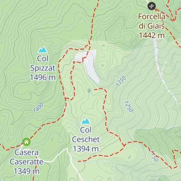 Map of Casera di Valfredda