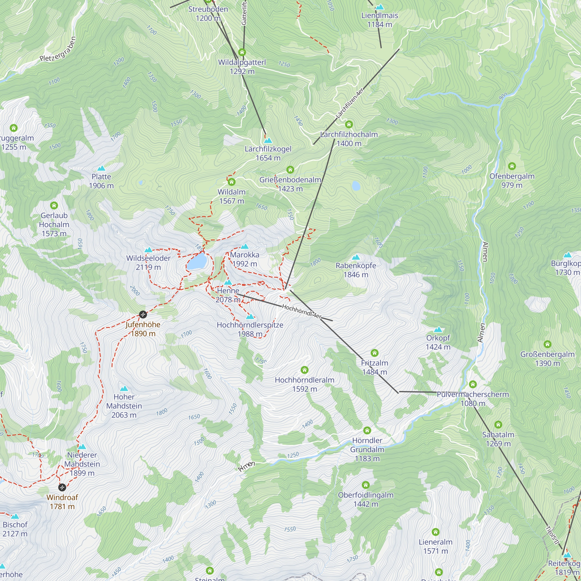 Reckmoos Süd map