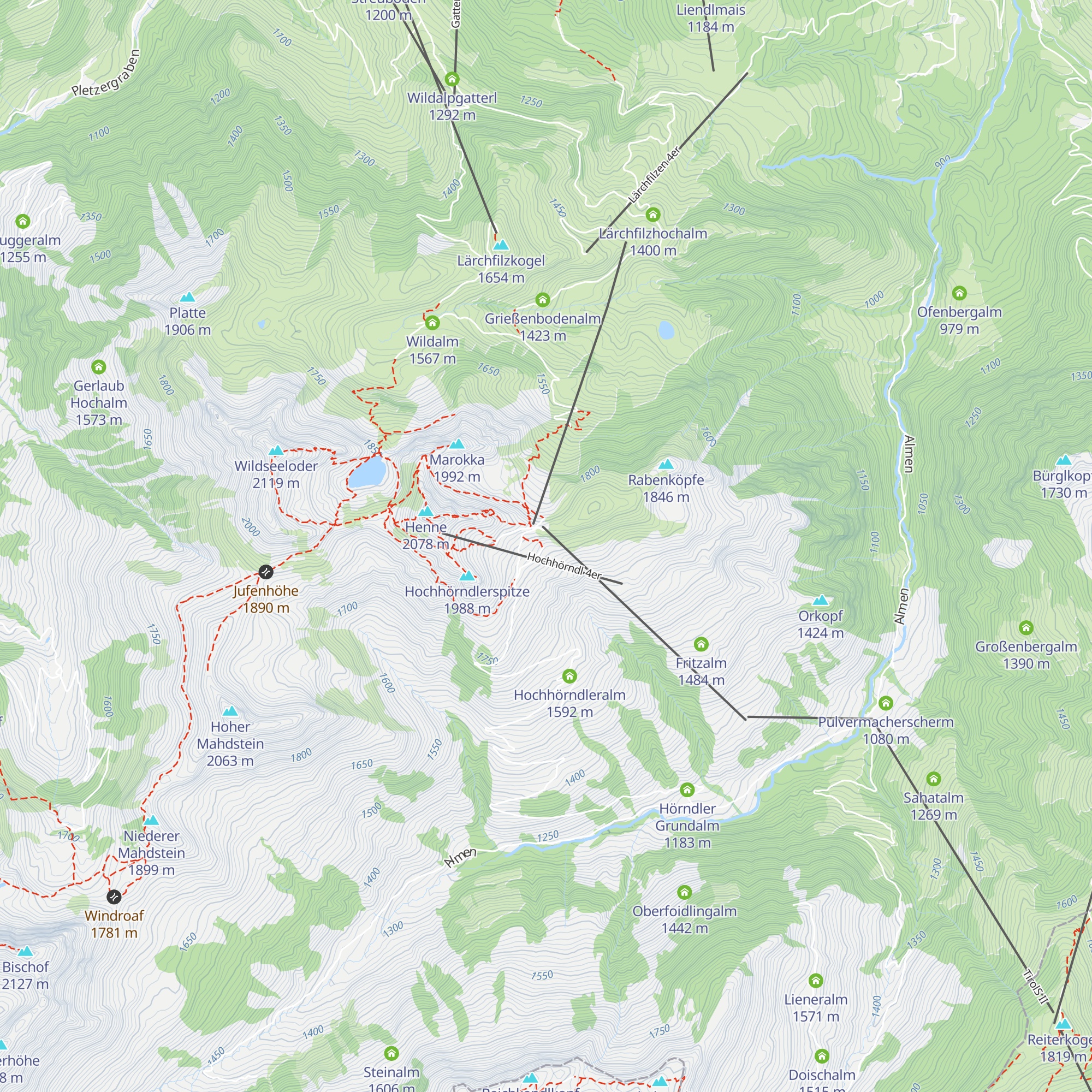 Hochhörndler Hütte map