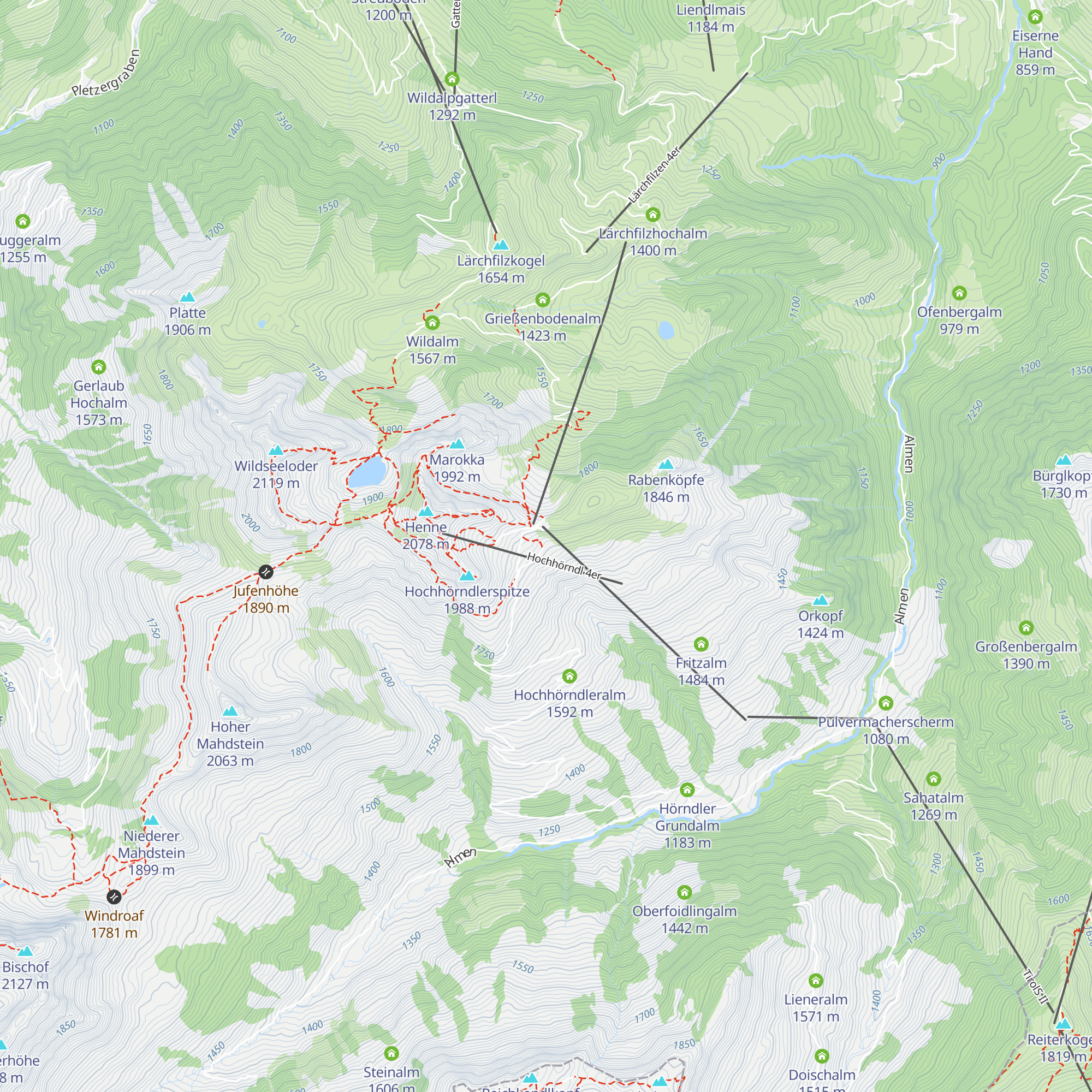 Hochhörndler Hütte map