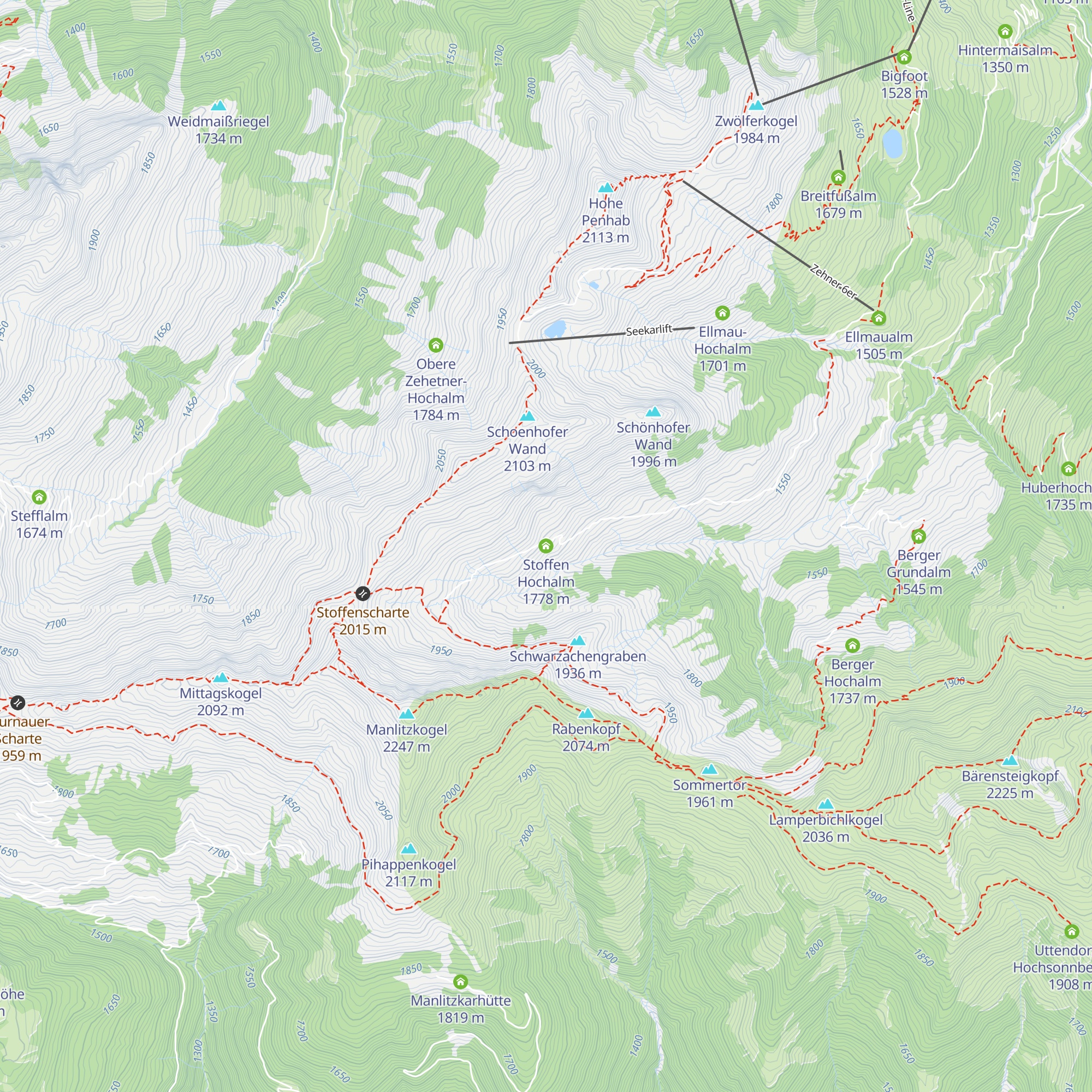 Stoffen Hochalm map