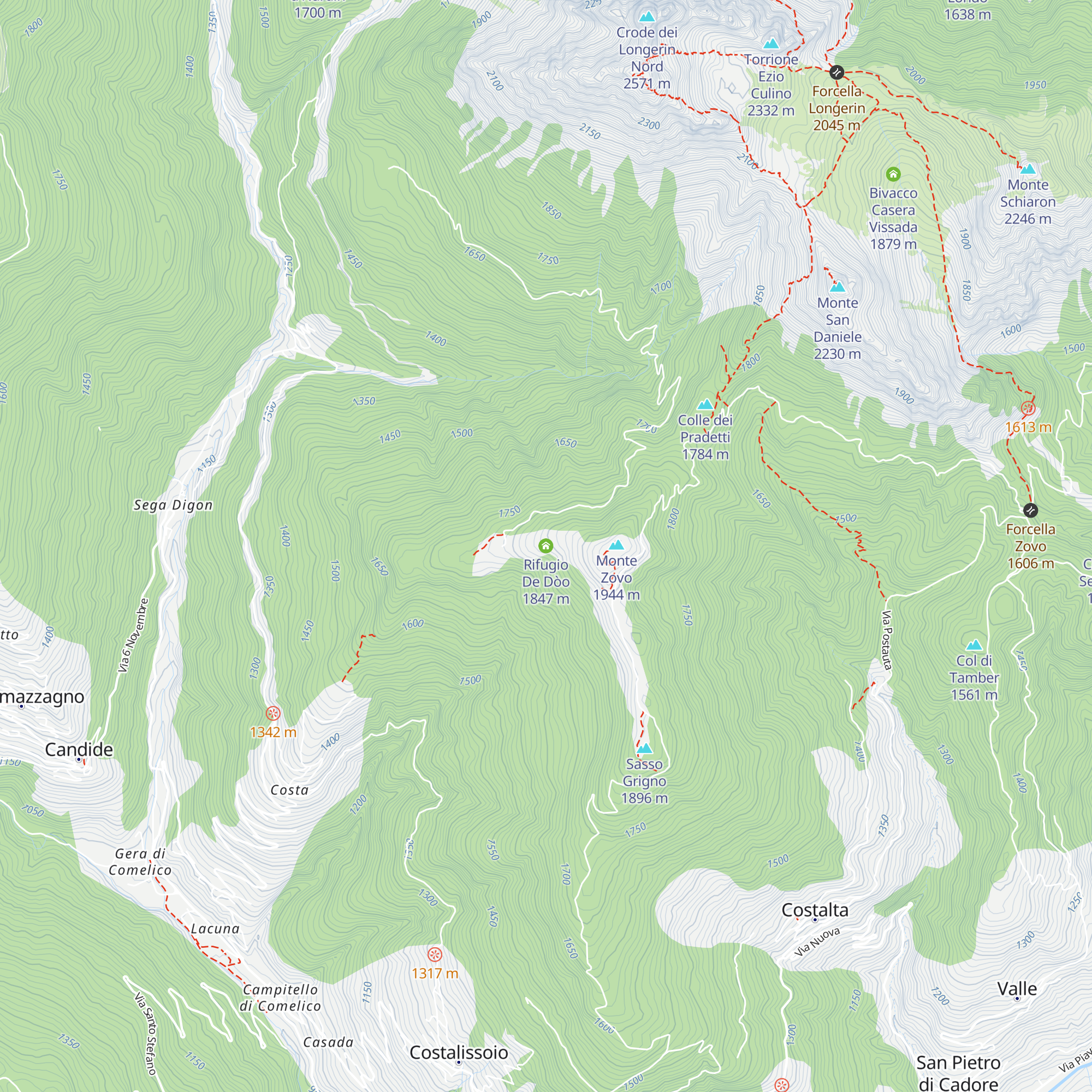Rifugio De Dòo map