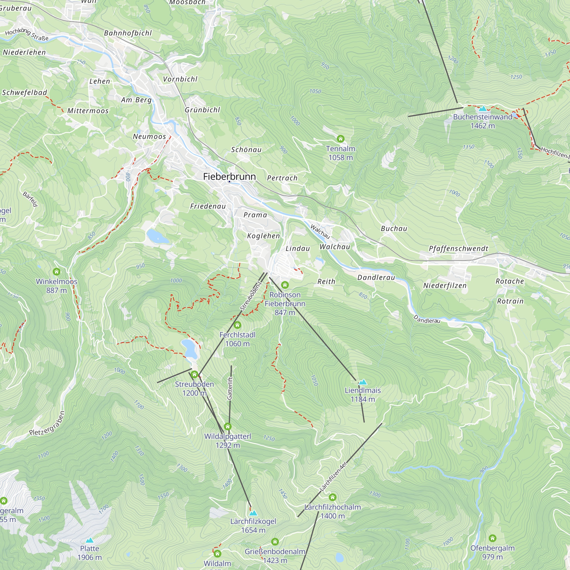 Robinson Fieberbrunn map