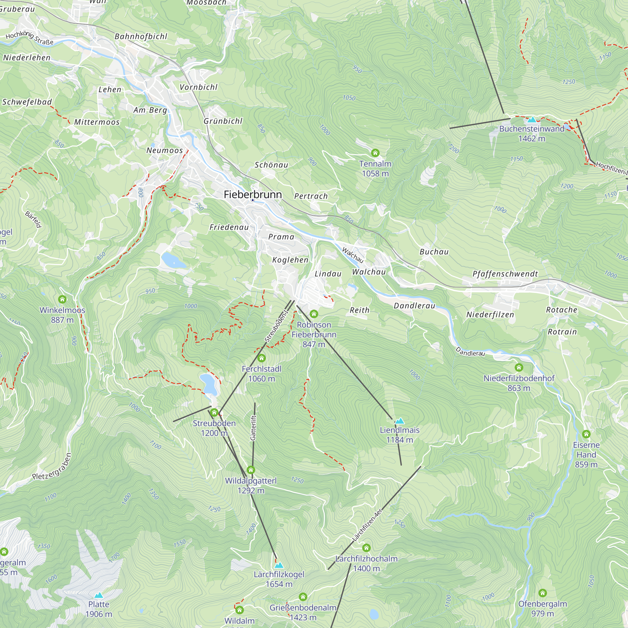 Robinson Fieberbrunn map