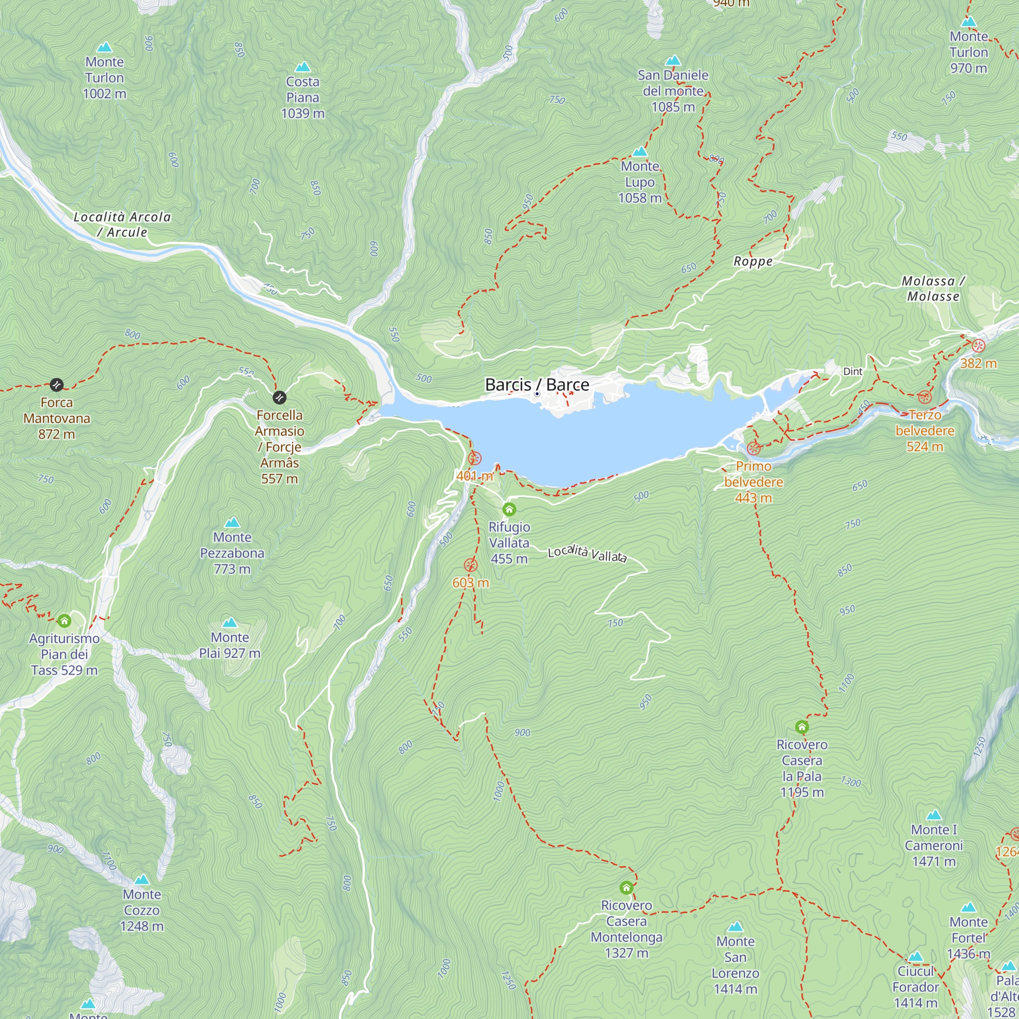 Rifugio Vallata map