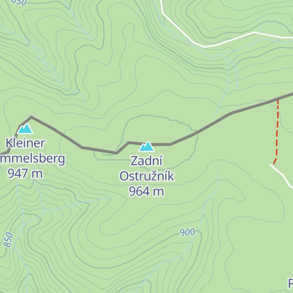 Map of Zadní Ostružník