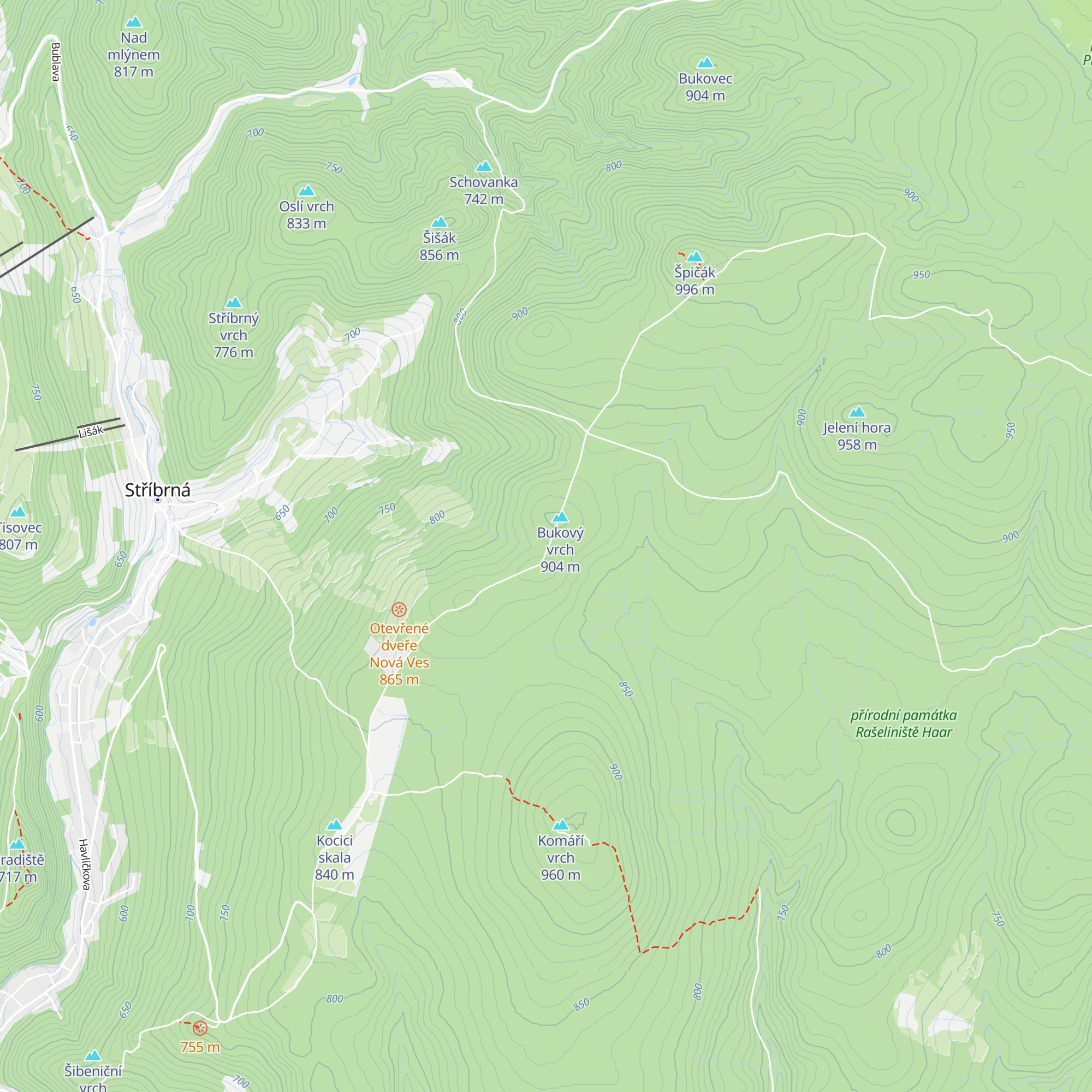 Útulna Pod Špičákem map