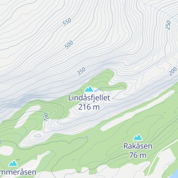 Map of Lindåsfjellet