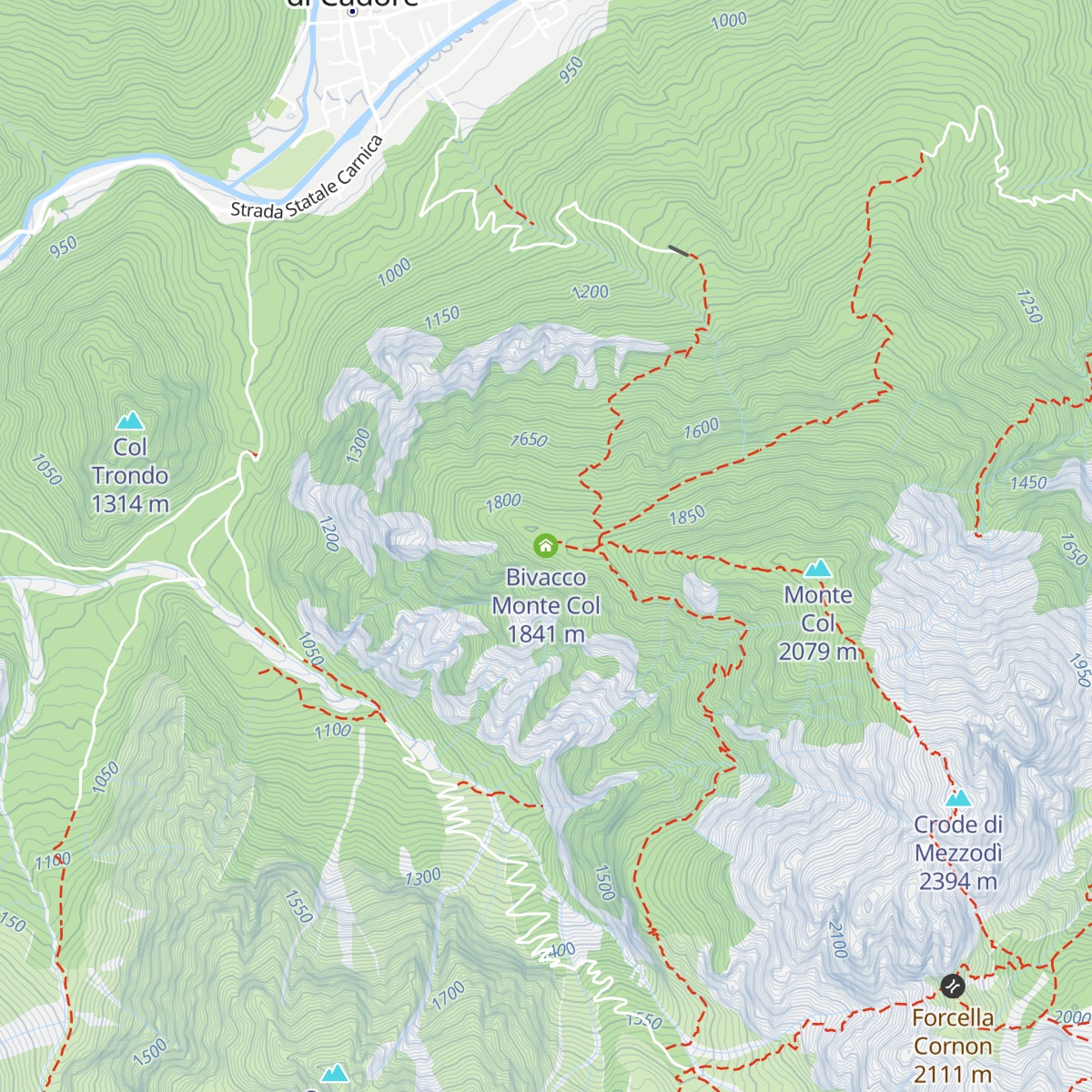 Bivacco Monte Col map