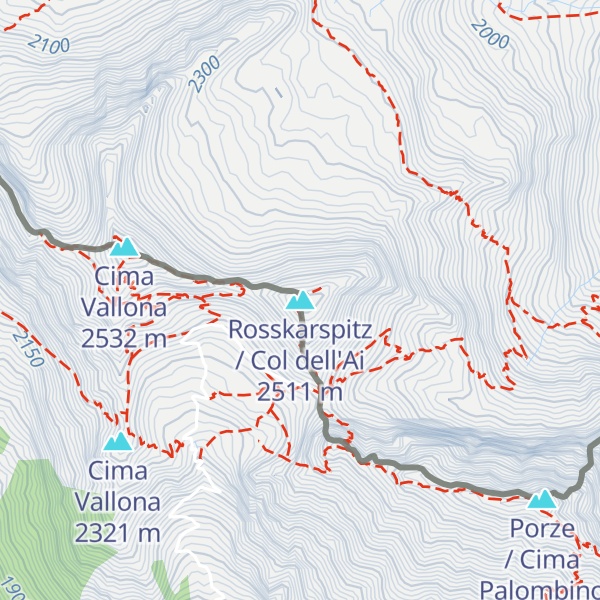 Map of Rosskarspitz / Col dell'Ai