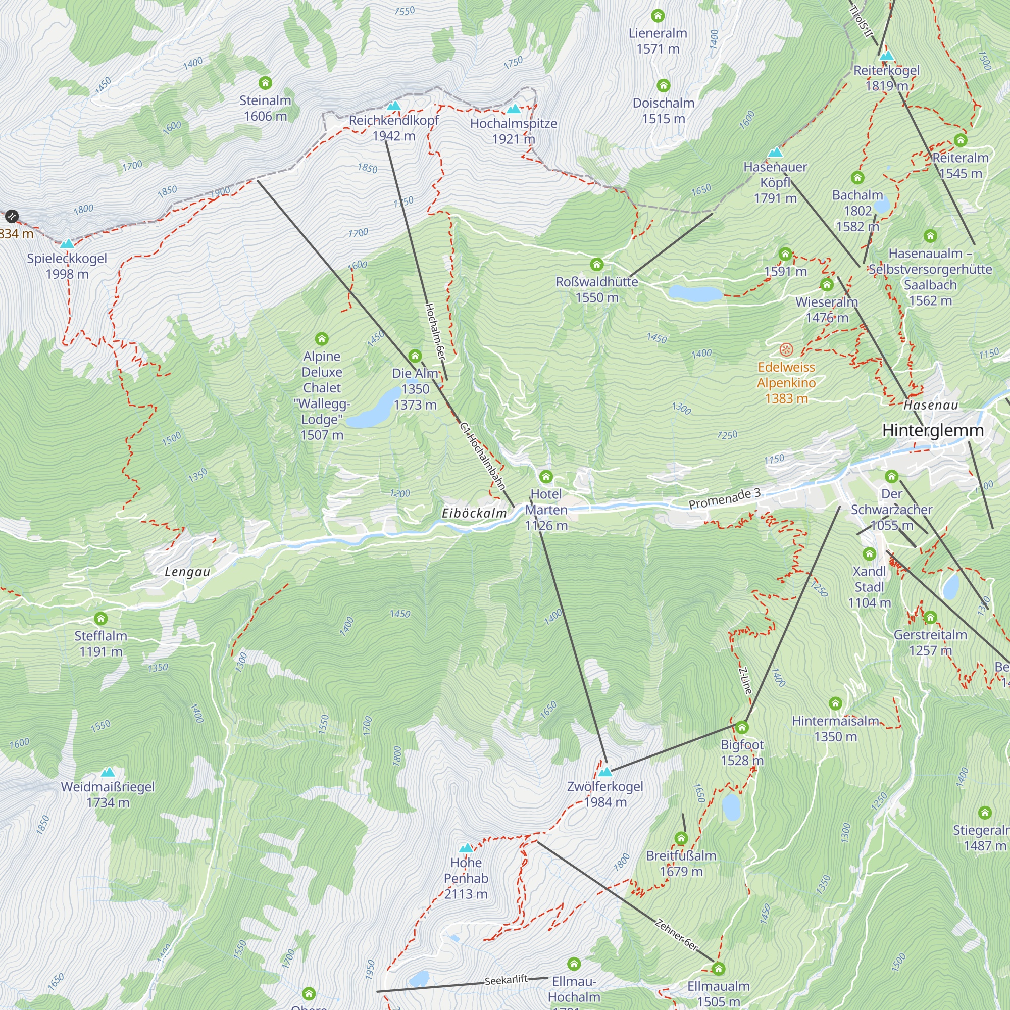 Hotel Residenz Hochalm map