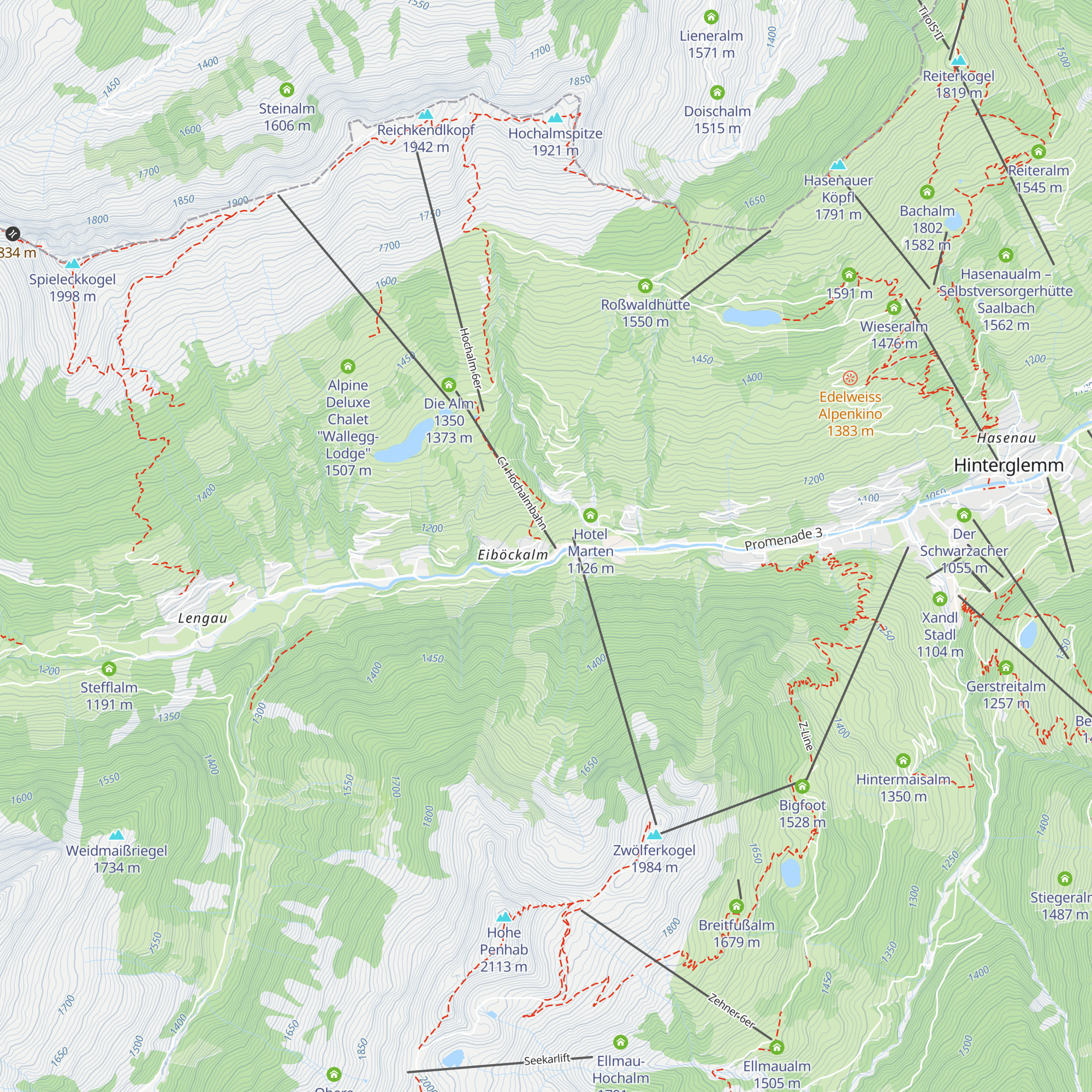 Hotel Residenz Hochalm map
