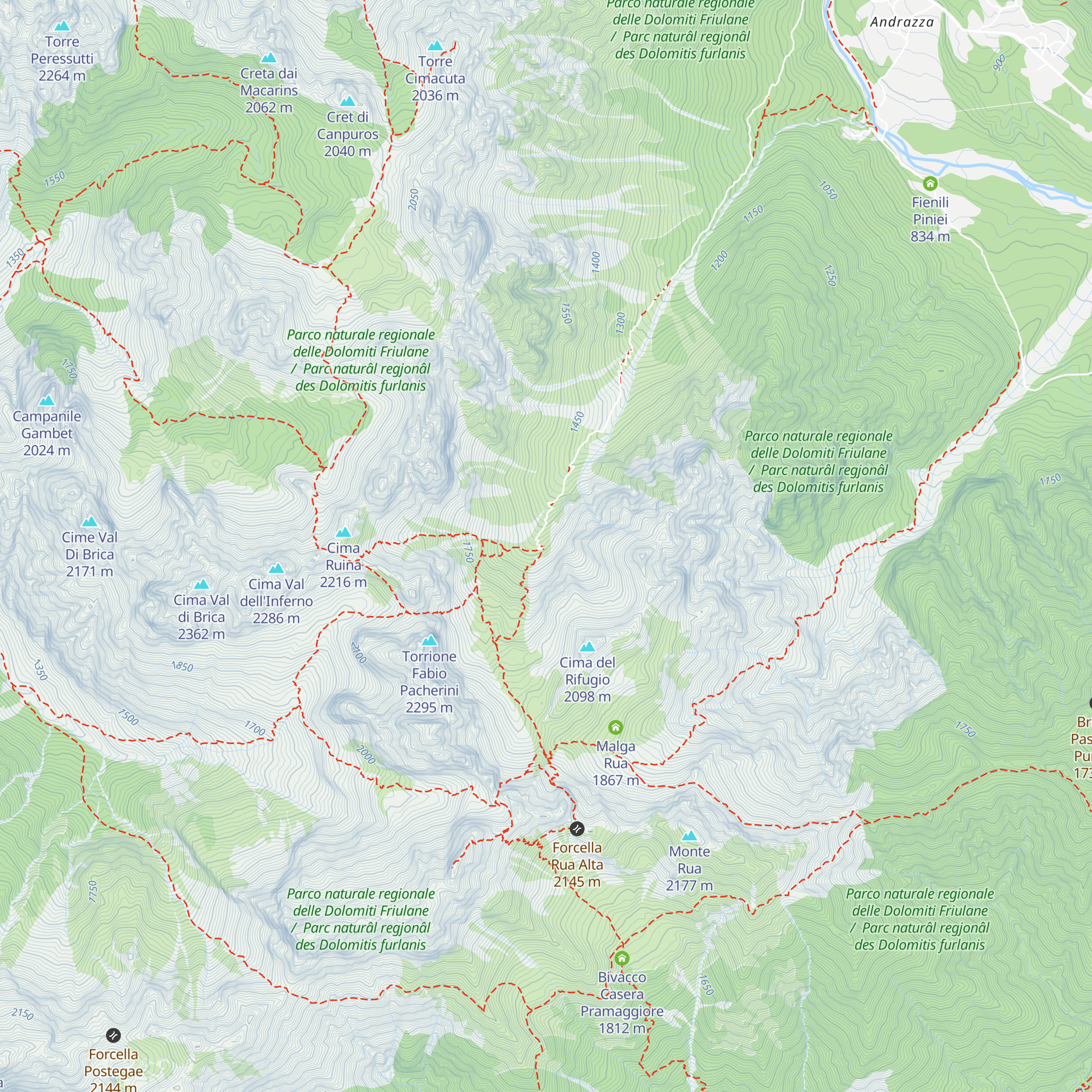 Rifugio Nino Flaiban e Fabio Pacherini map