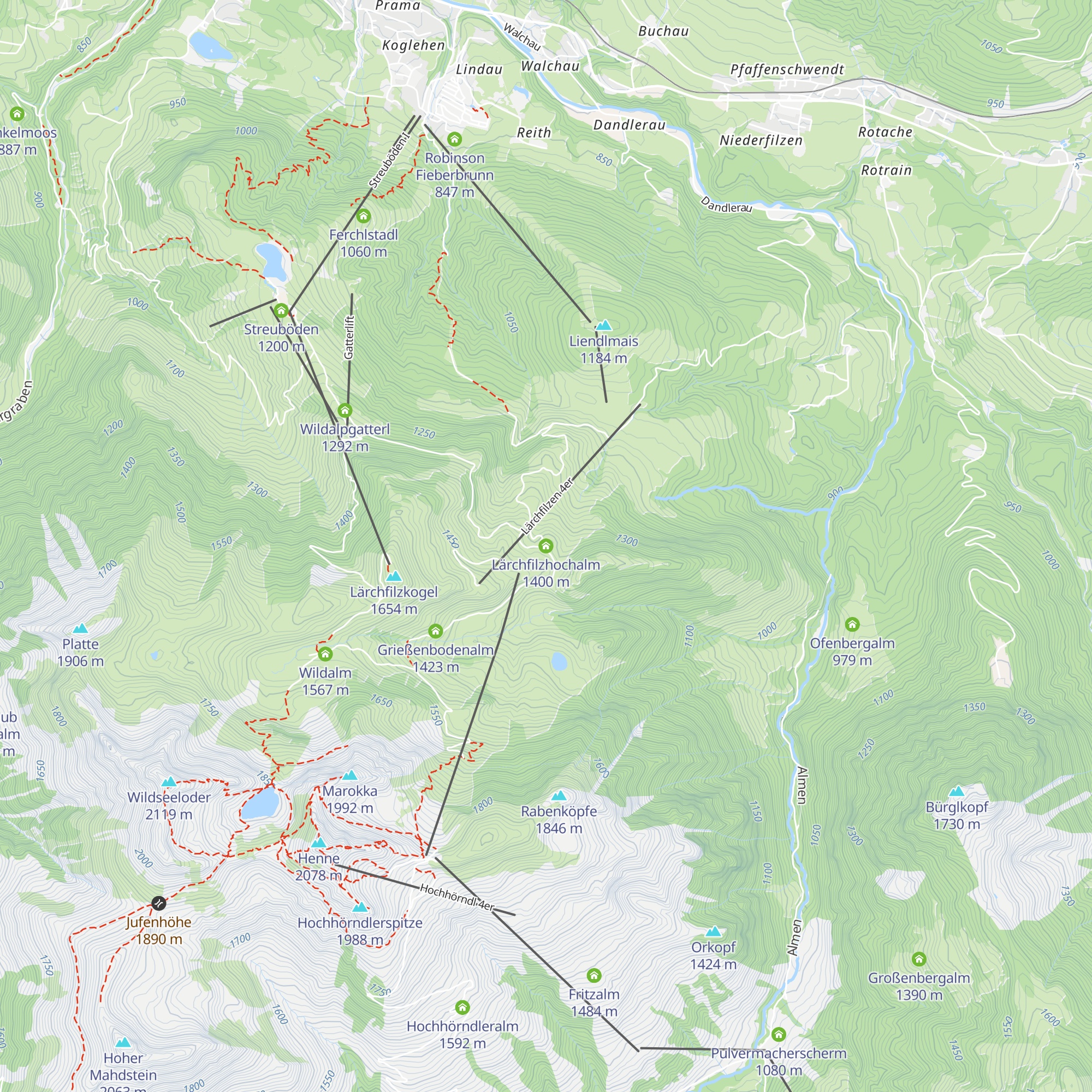 Lärchfilzhochalm map