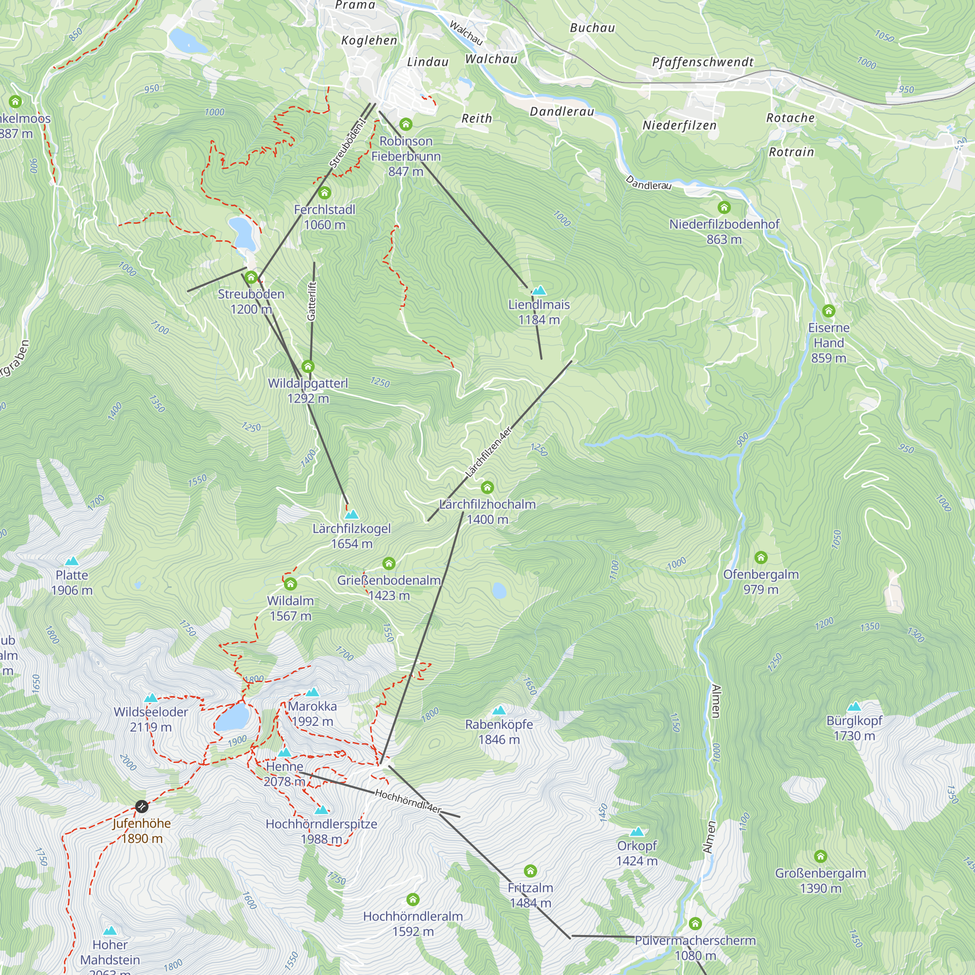 Lärchfilzhochalm map