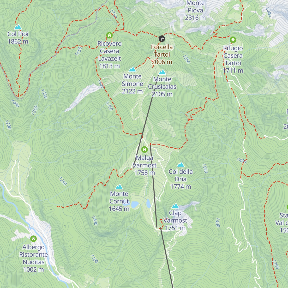 Casera Varmost map