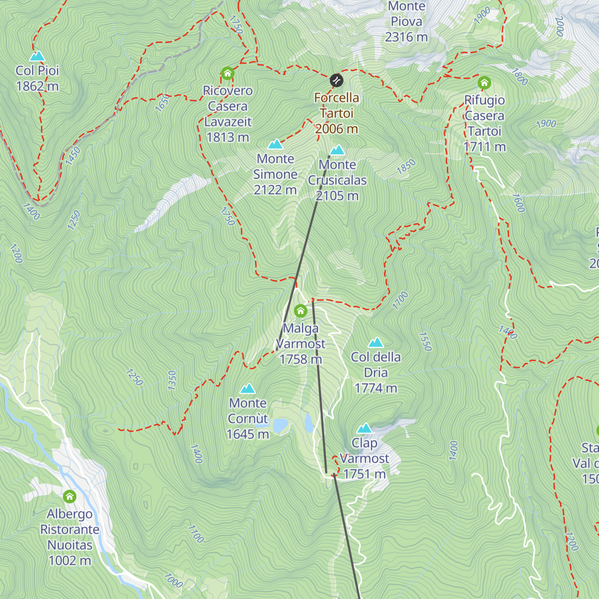 Casera Varmost map