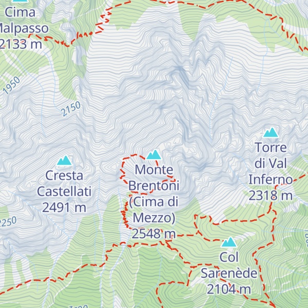 Map of Brentoni (Cima Ovest)