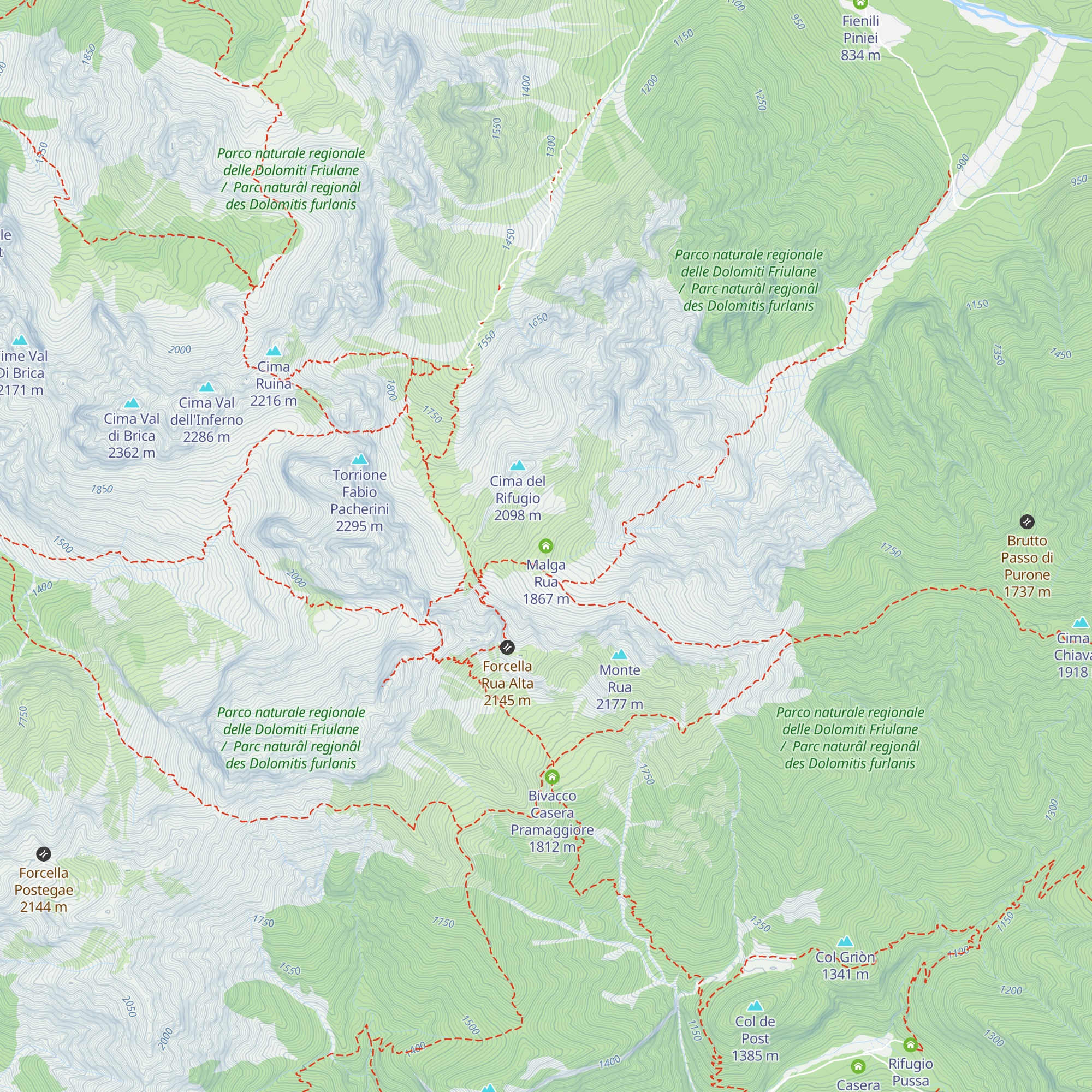 Malga Rua map