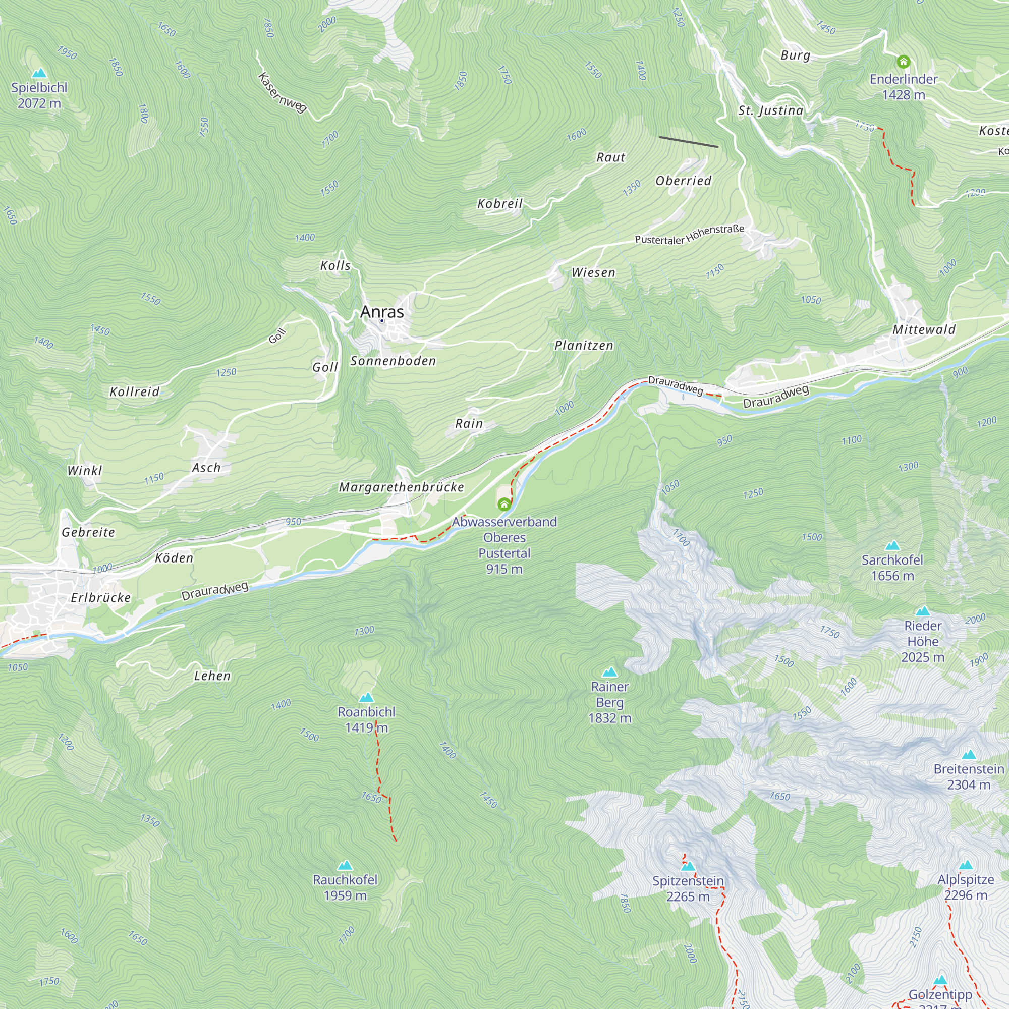 Abwasserverband Oberes Pustertal map